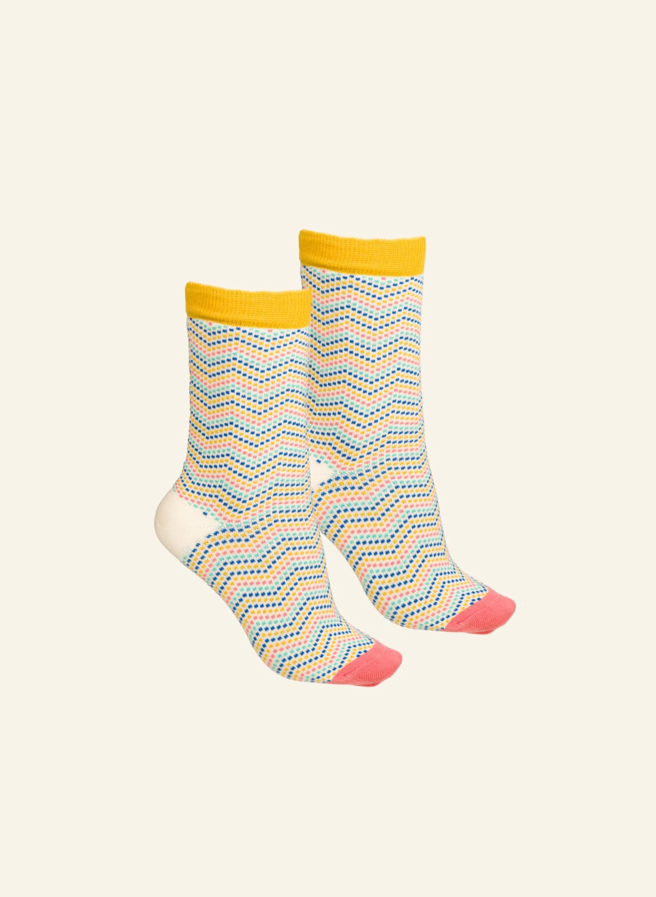 Palava Ankle Socks - Yellow Zig Zag New