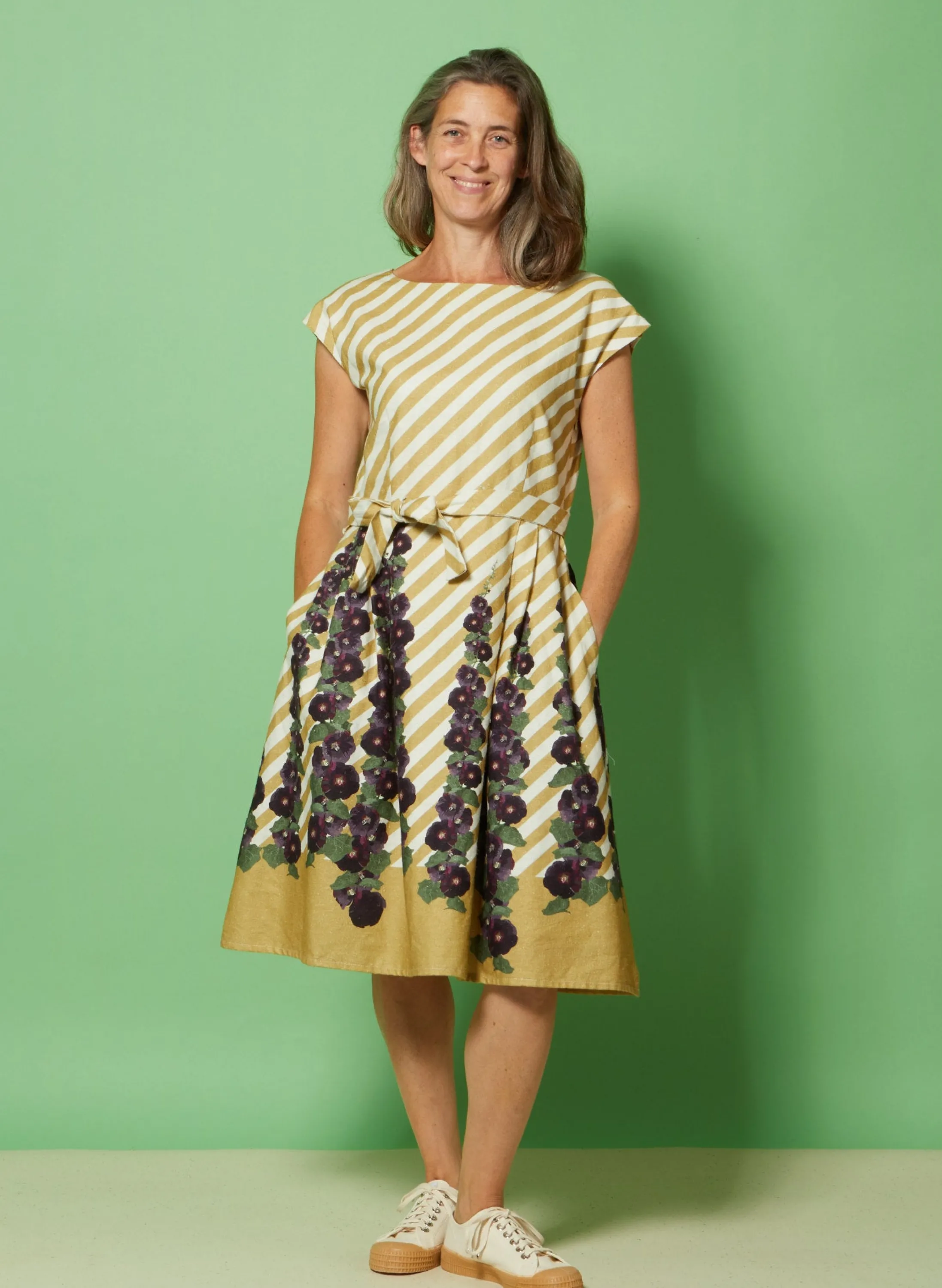 Palava Beatrice Cap - Mustard Hollyhocks Dress Clearance
