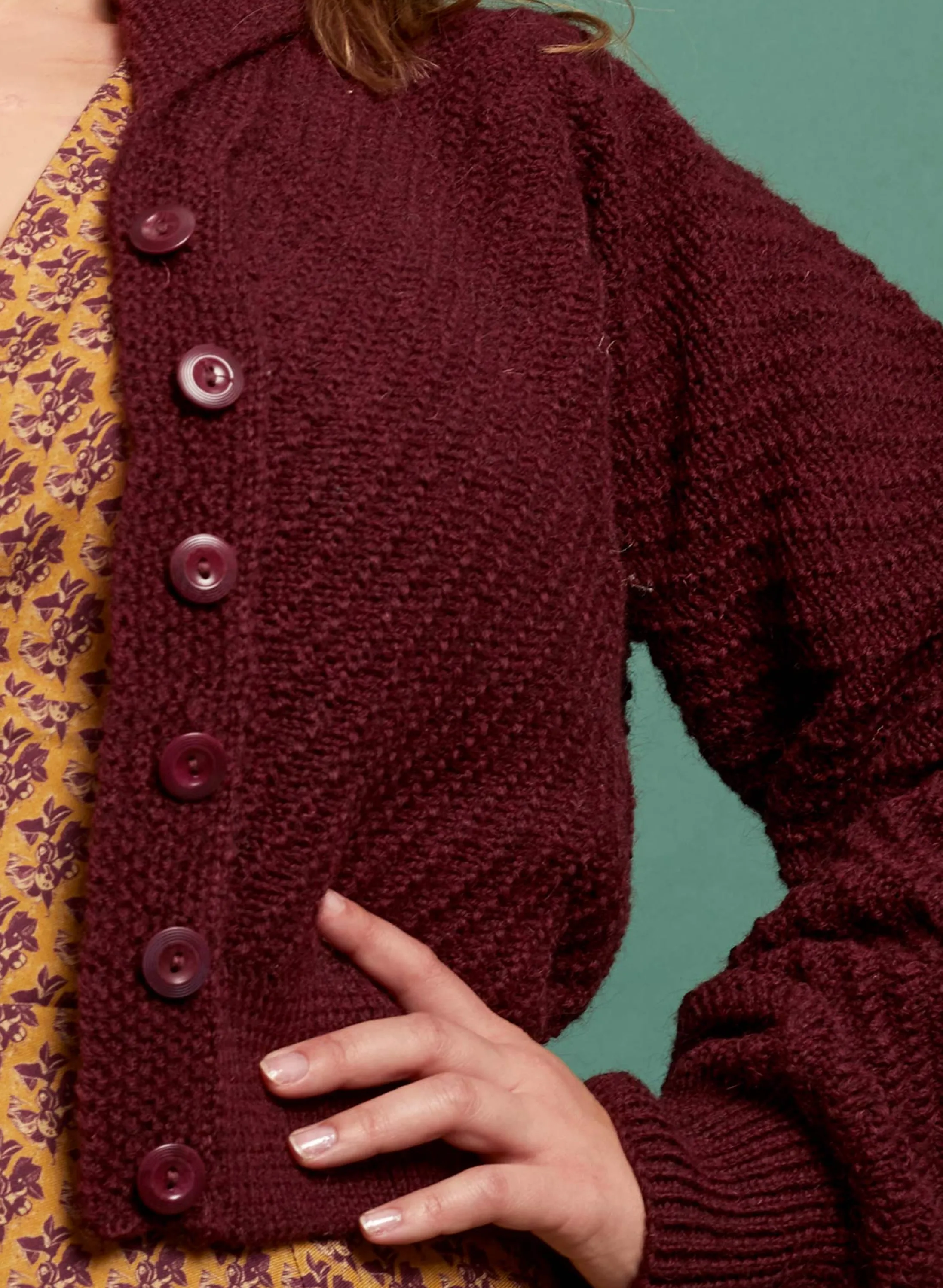 Palava Betty - Heritage Knitwear Berry Cardigan | 100% British Wool Fashion