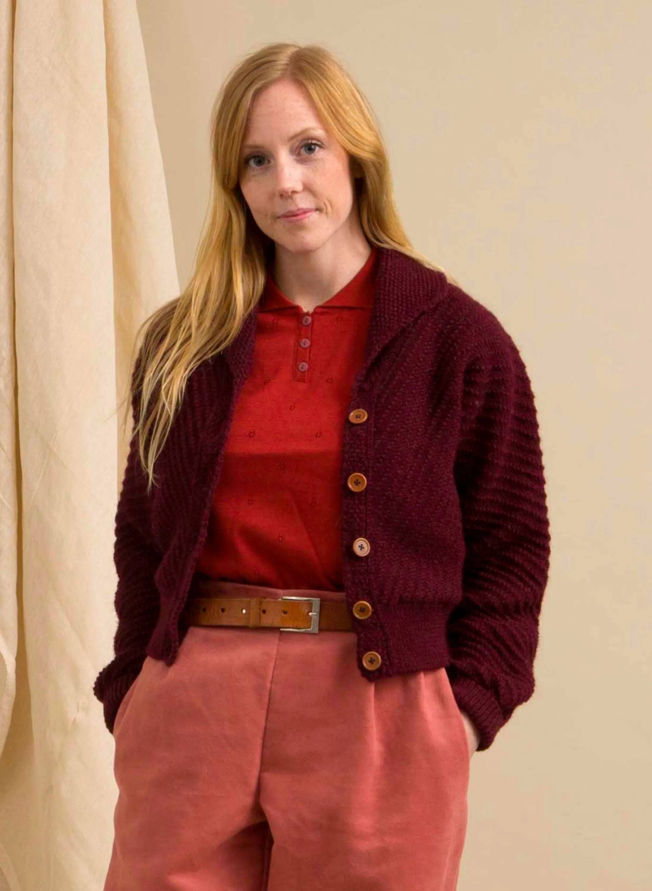 Palava Betty - Heritage Knitwear Berry Cardigan | 100% British Wool Fashion