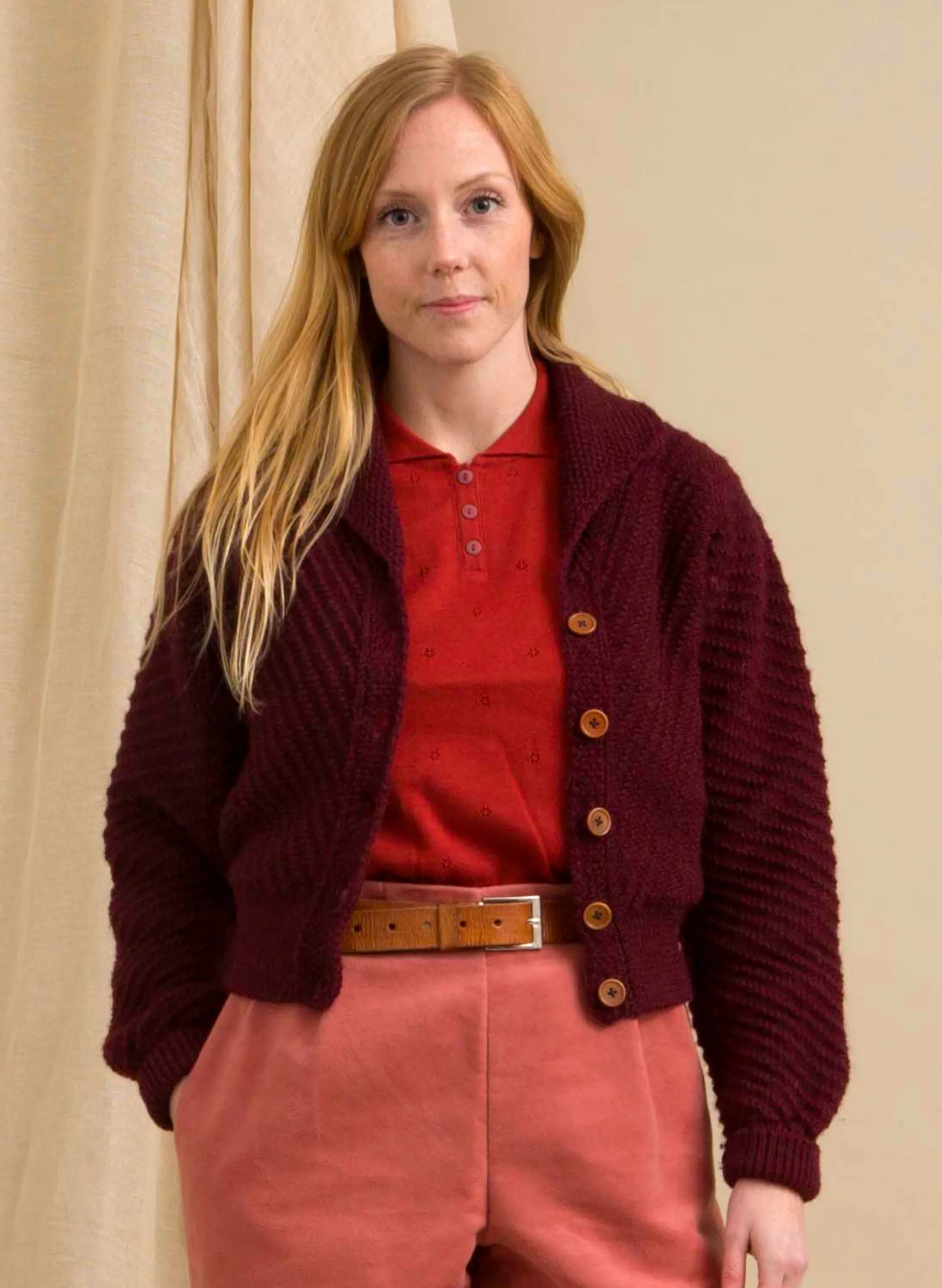 Palava Betty - Heritage Knitwear Berry Cardigan | 100% British Wool Fashion