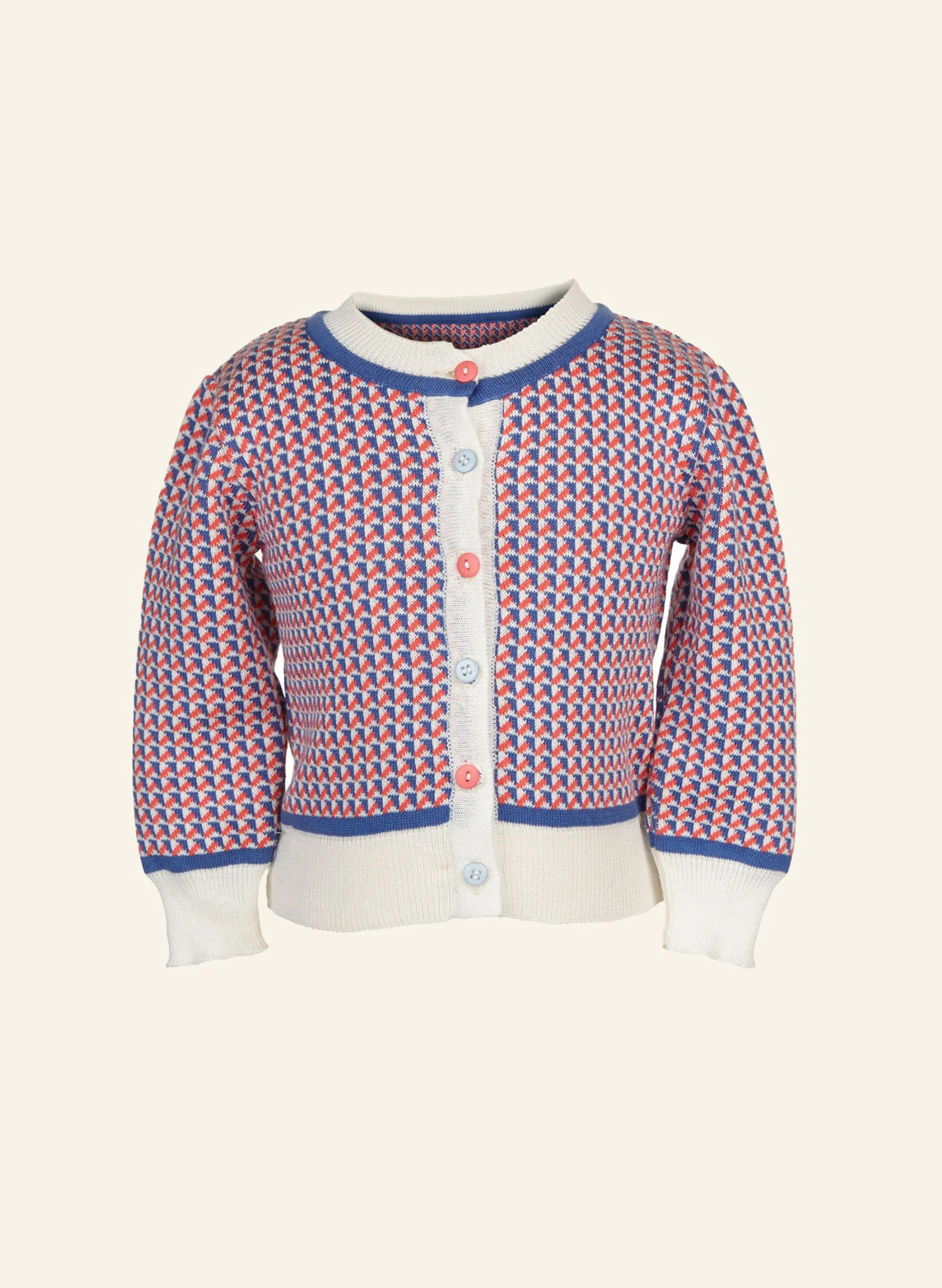 Palava Children's Cardigan - Blue/Coral Fly Away Best