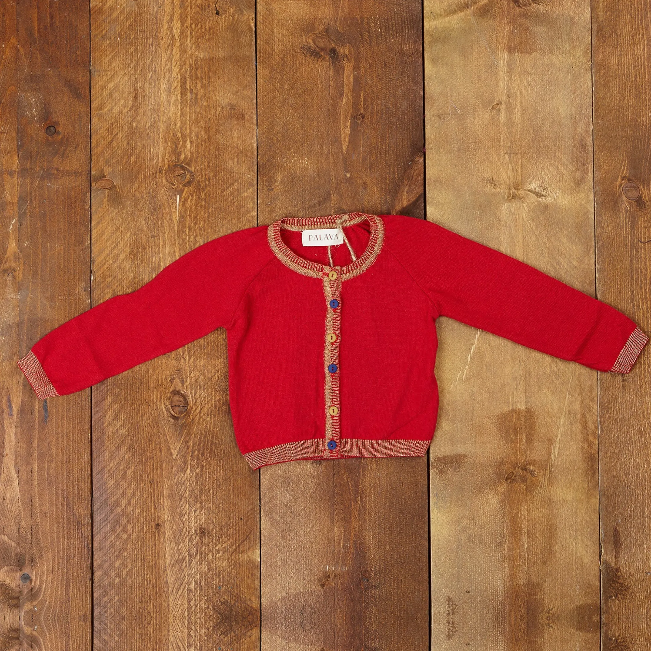 Palava Children's Classic Cardigan - Sparkly Red Cheap