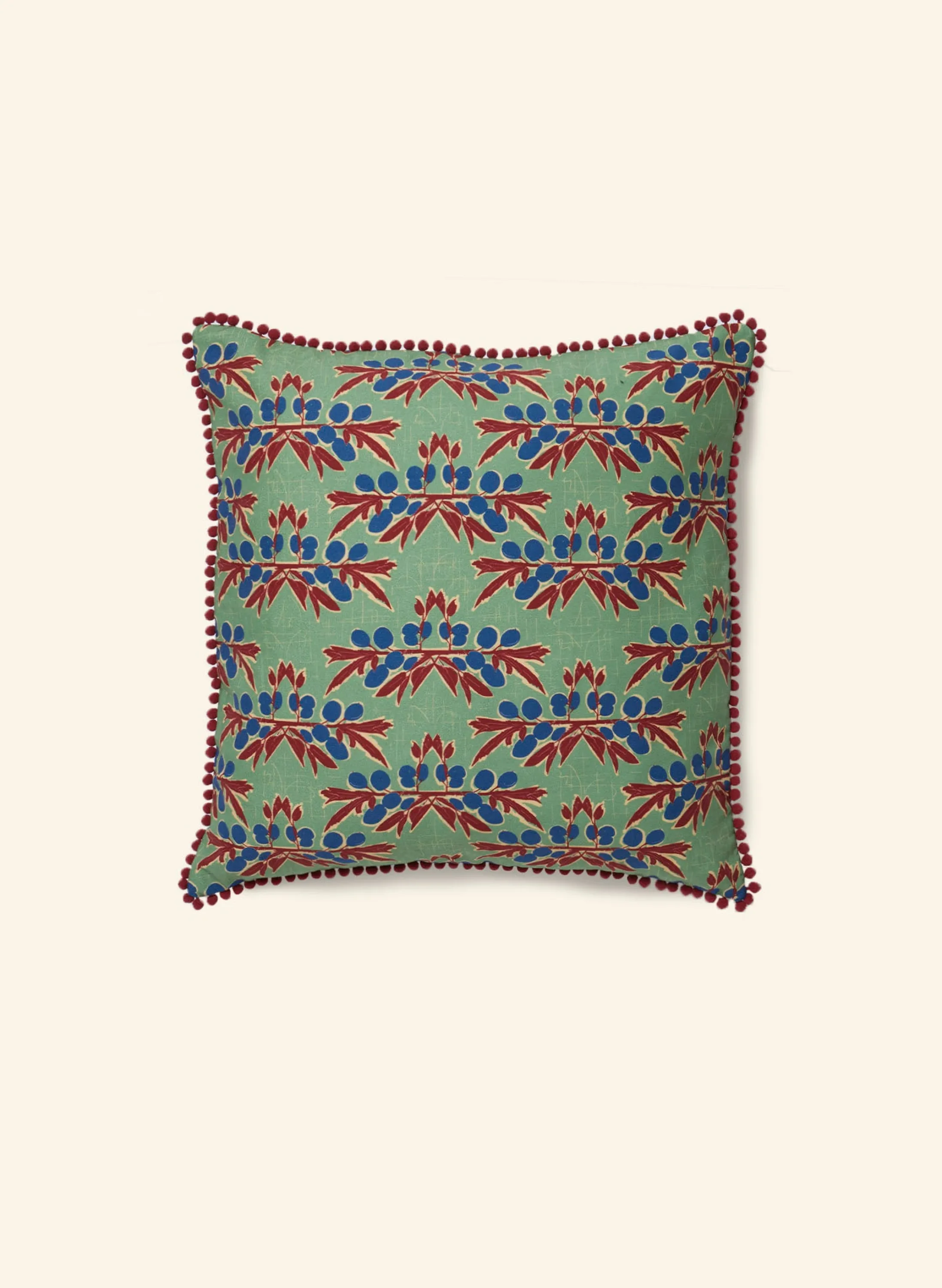 Palava Cushion Cover - Green Nouveau Plum Hot