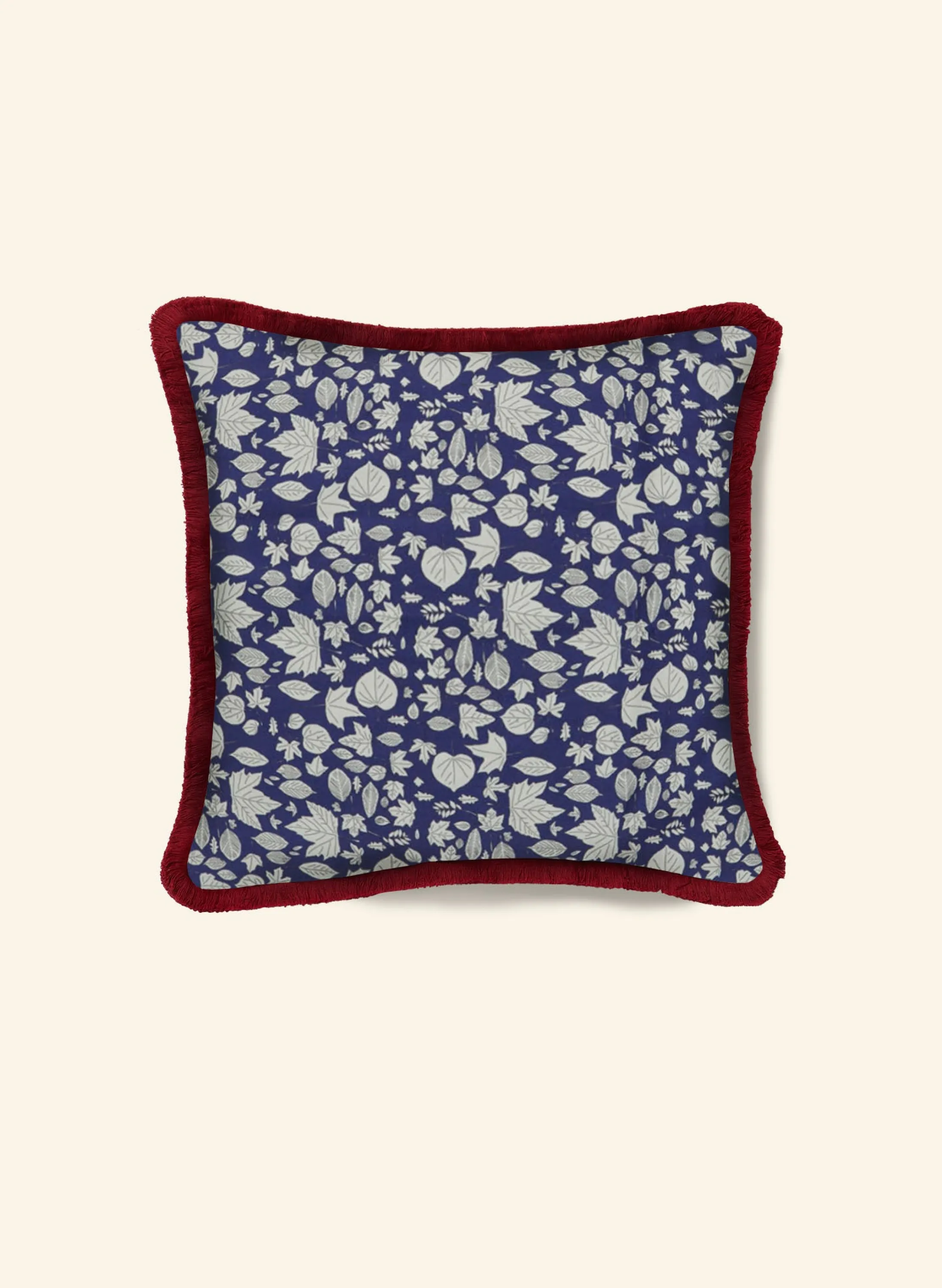 Palava Cushion Cover - Navy Autumn Leaves Discount