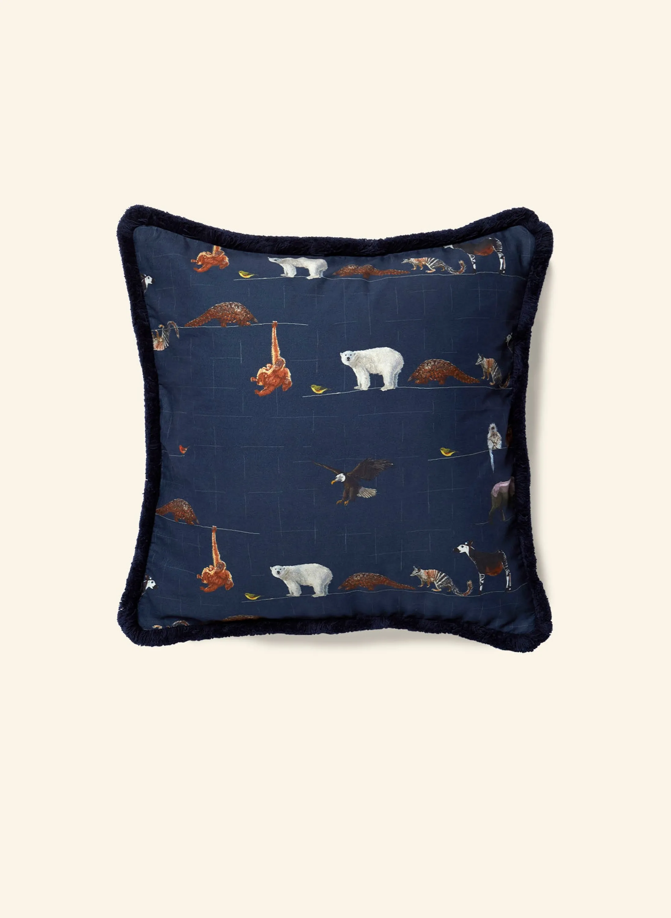 Palava Cushion Cover - Navy Endangered Animals Online