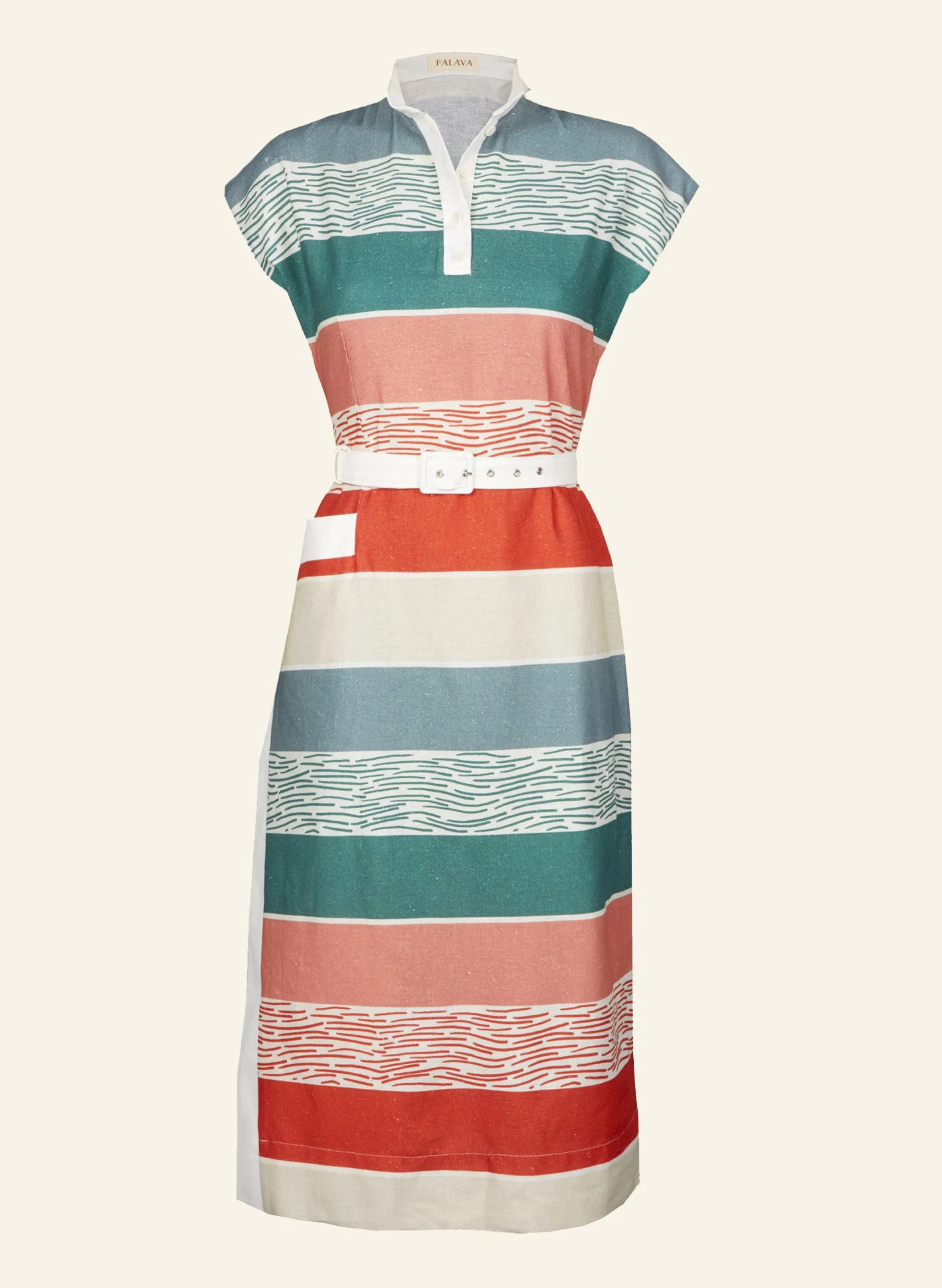 Palava Cyd - Beach Stripe Dress | Cotton - Linen Blend Best