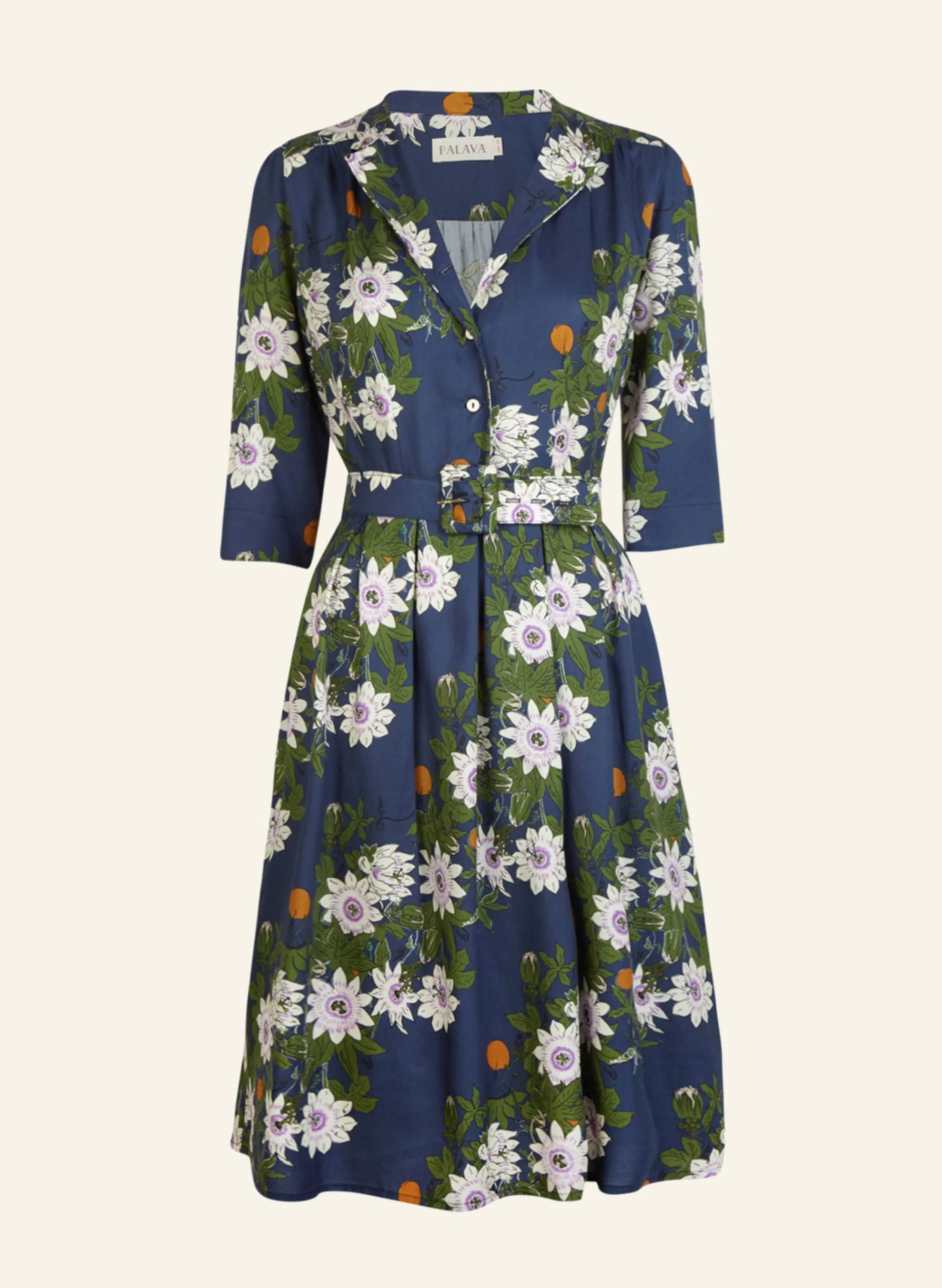 Palava Cynthia - Navy Passion Flower Dress Hot