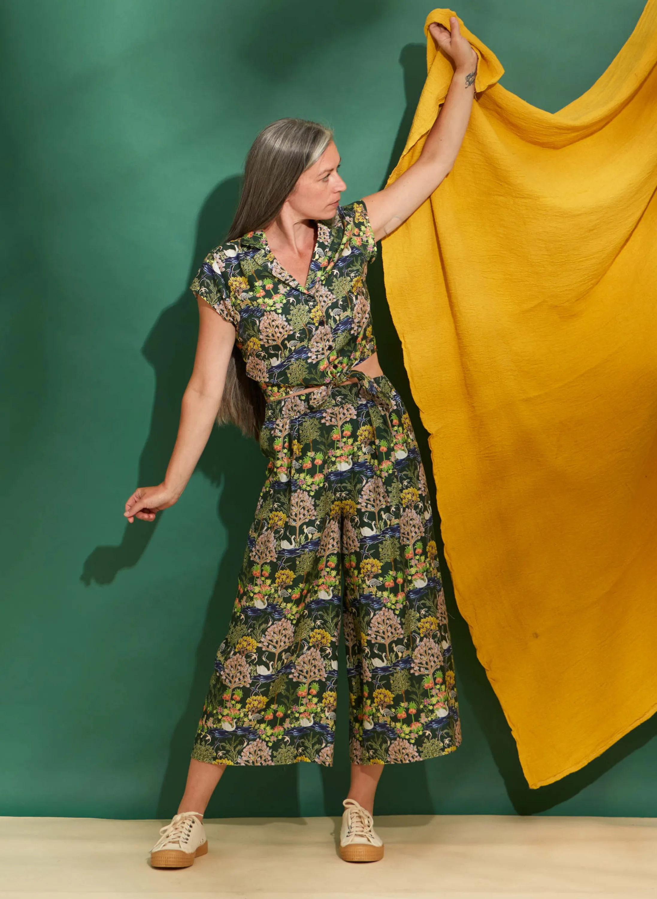 Palava Edith - Dark Green Botanical Gardens Trousers Hot
