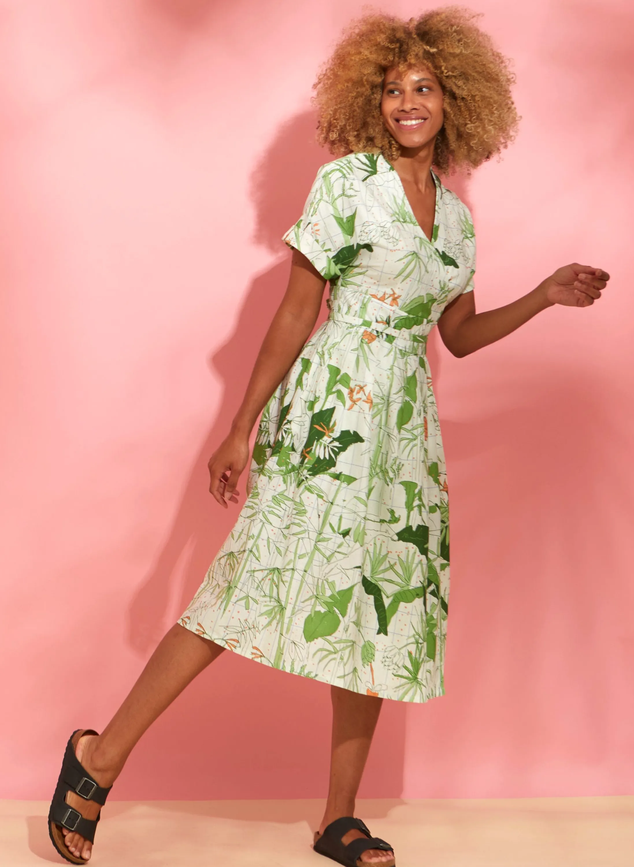 Palava Esme - Ivory Palm House Dress Sale