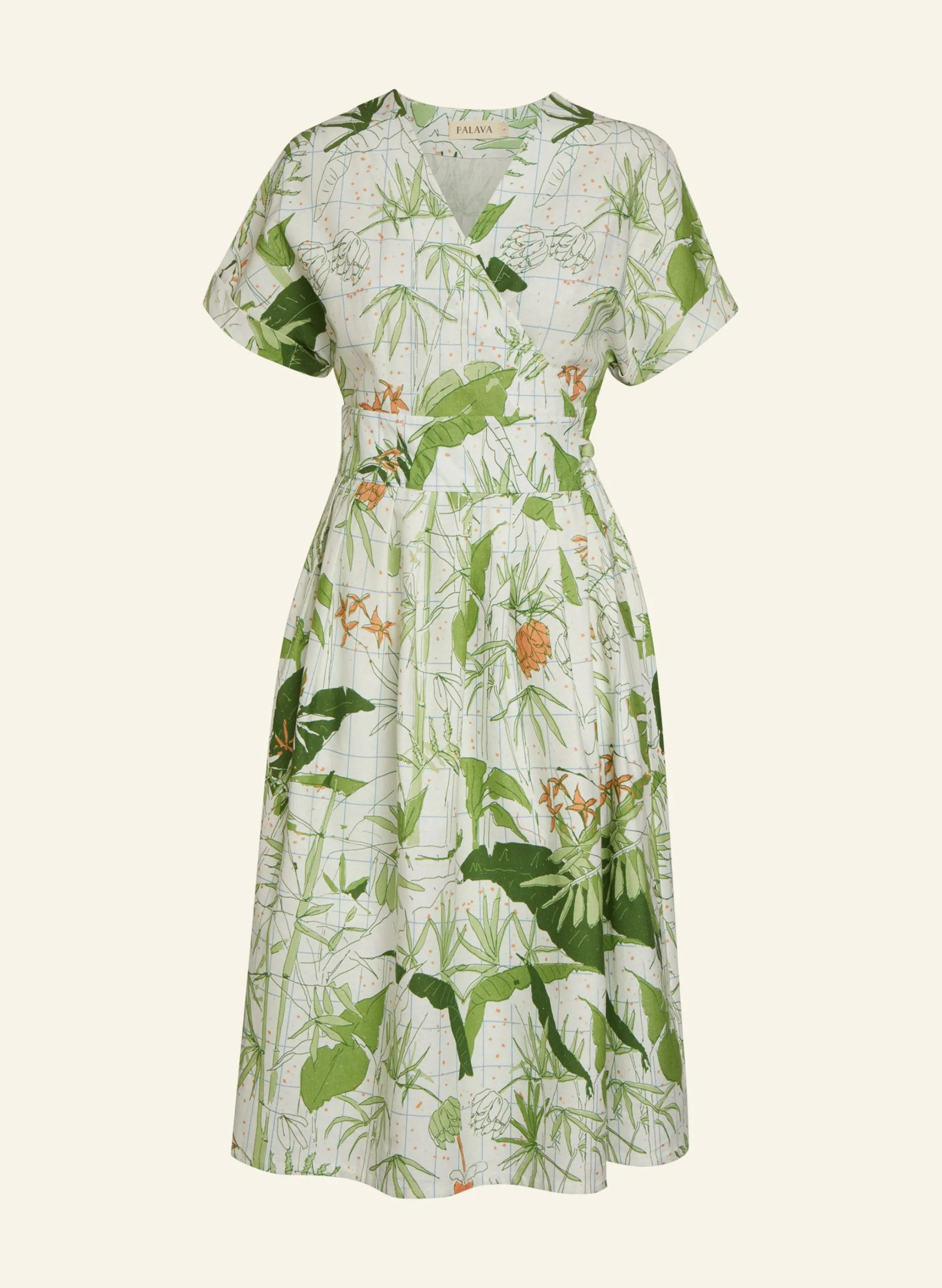 Palava Esme - Ivory Palm House Dress Sale