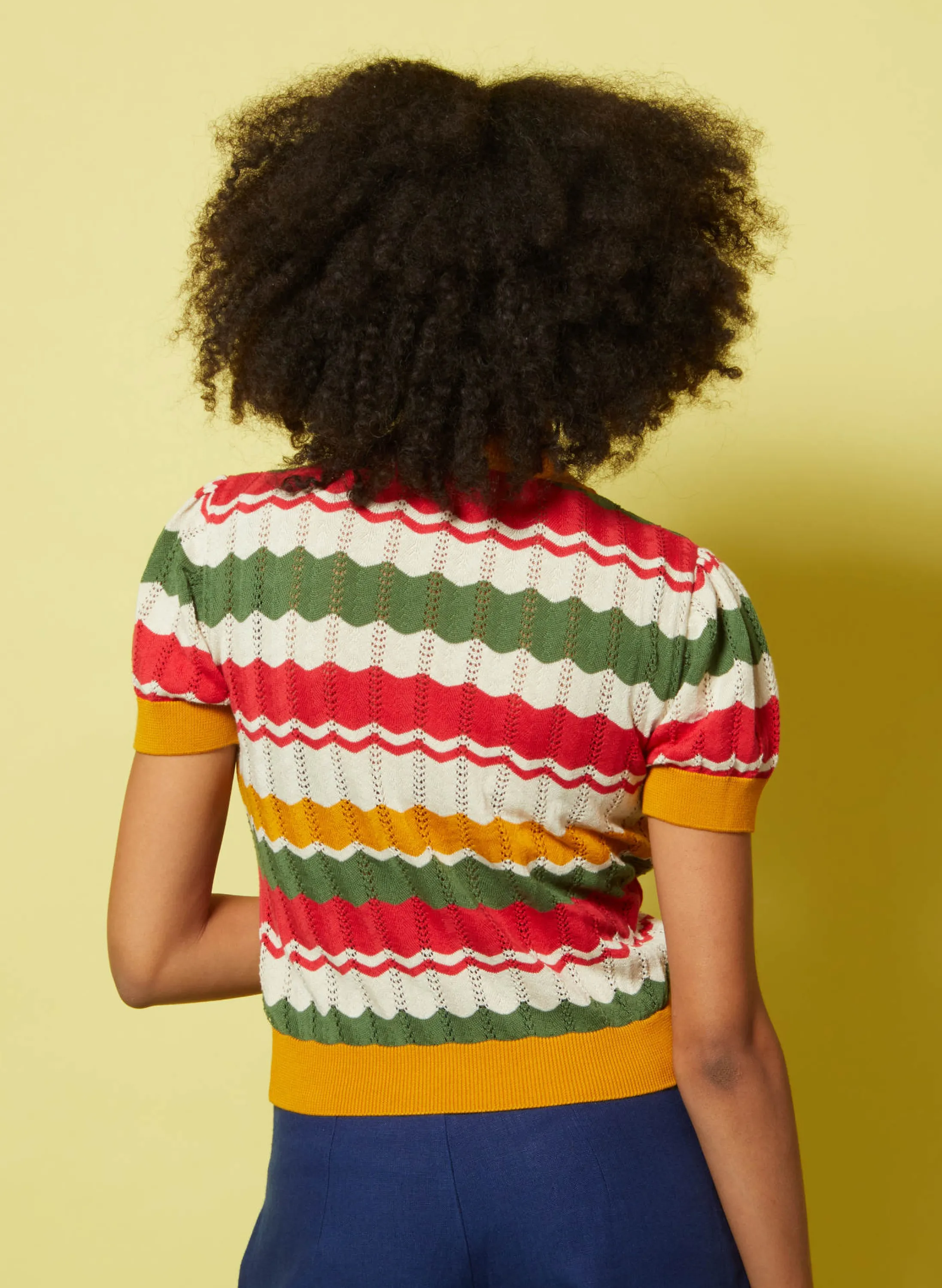 Palava Eve - Red And Mustard Knitted Top Best Sale