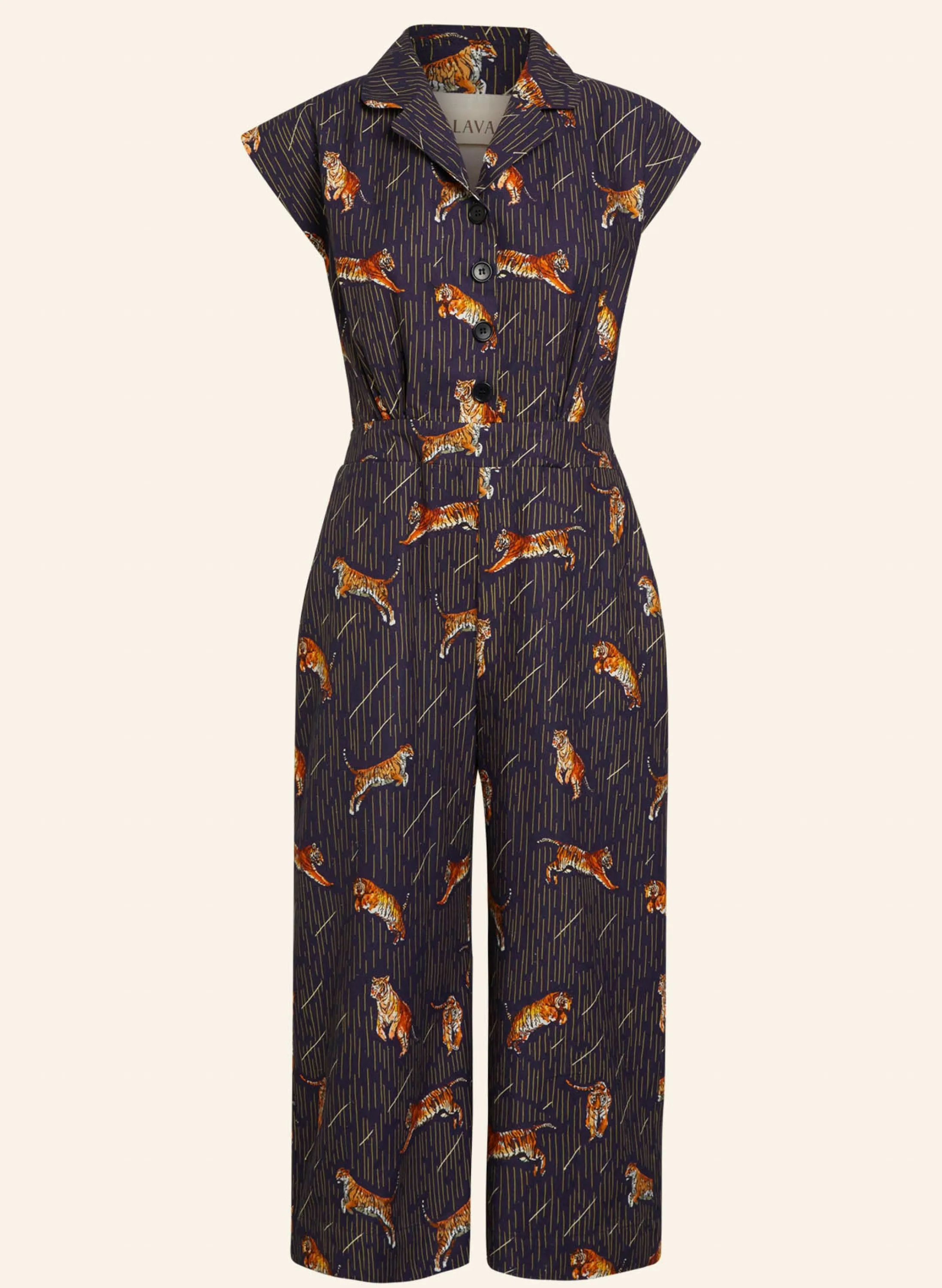 Palava Francesca - Navy Leaping Tigers Jumpsuit Store