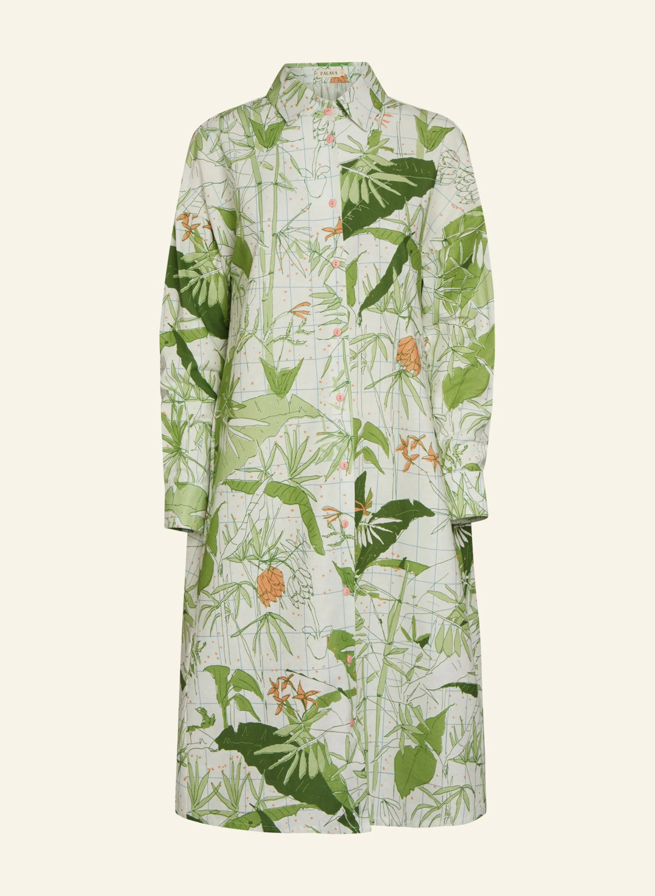 Palava Izzy - Ivory Palm House Dress New