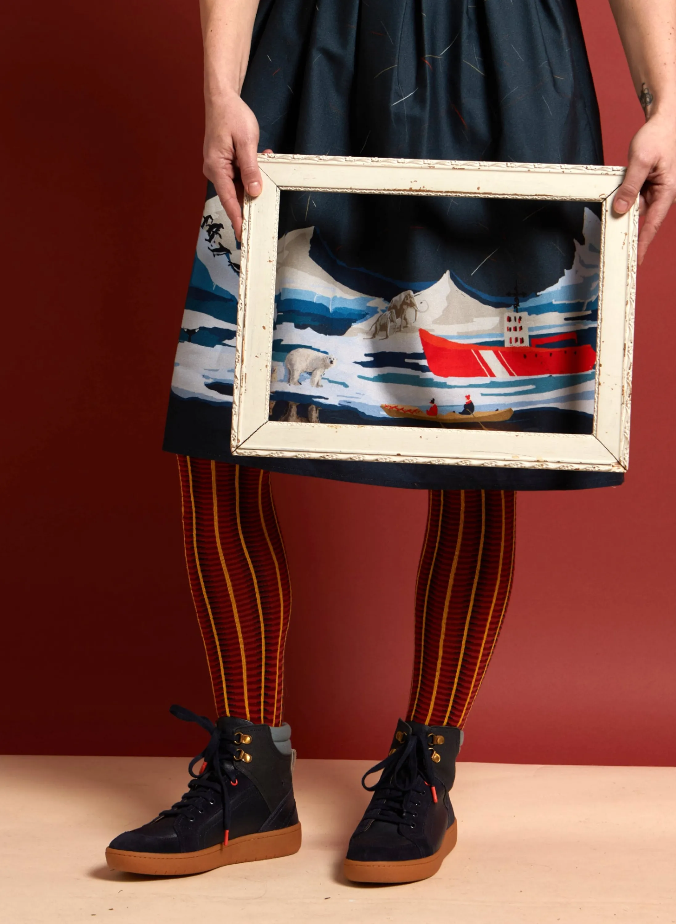 Palava Knee High Socks - Crimson Barbican Sale