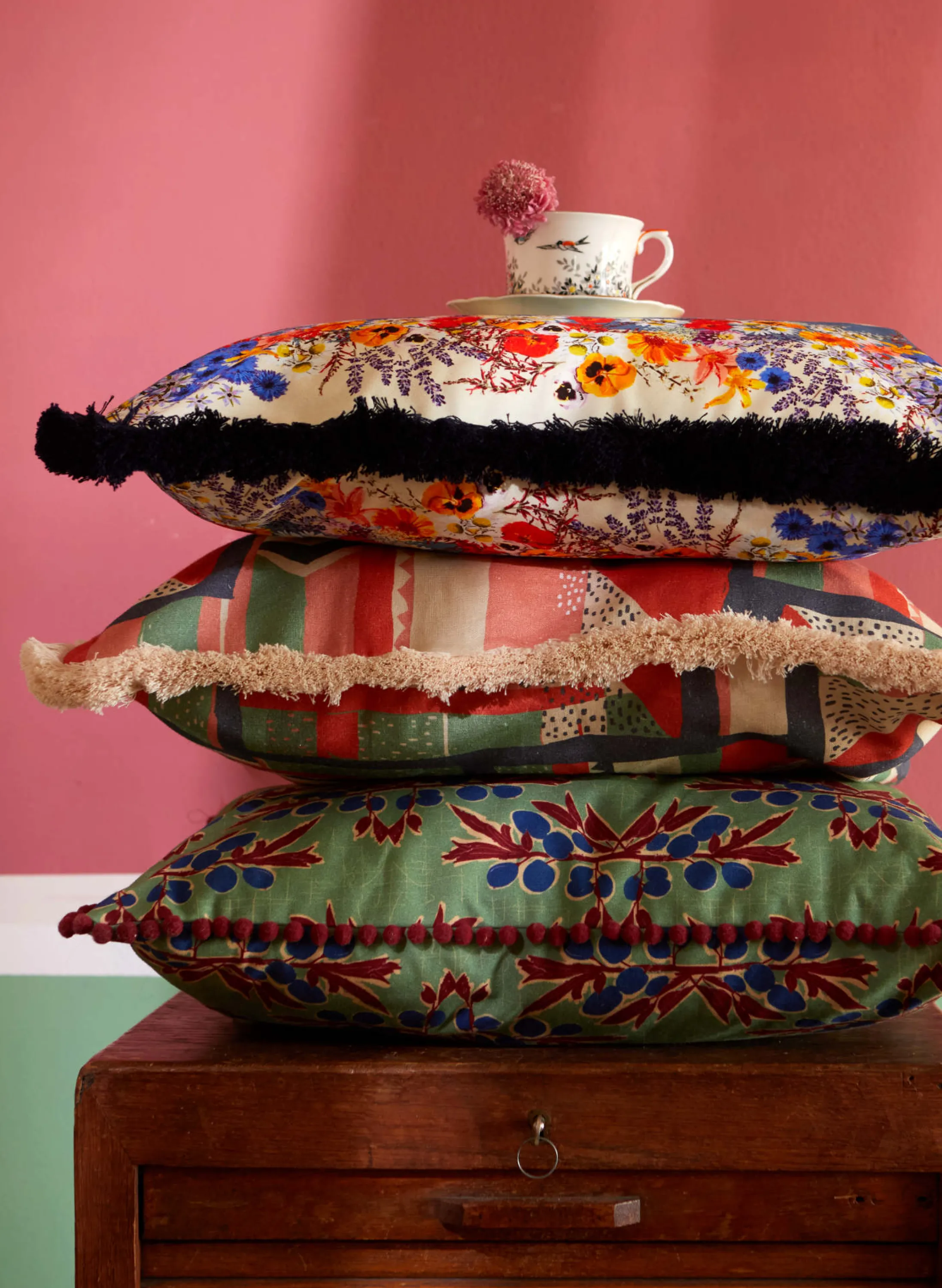 Palava Large Cushion Cover - Mint High Wire Hot