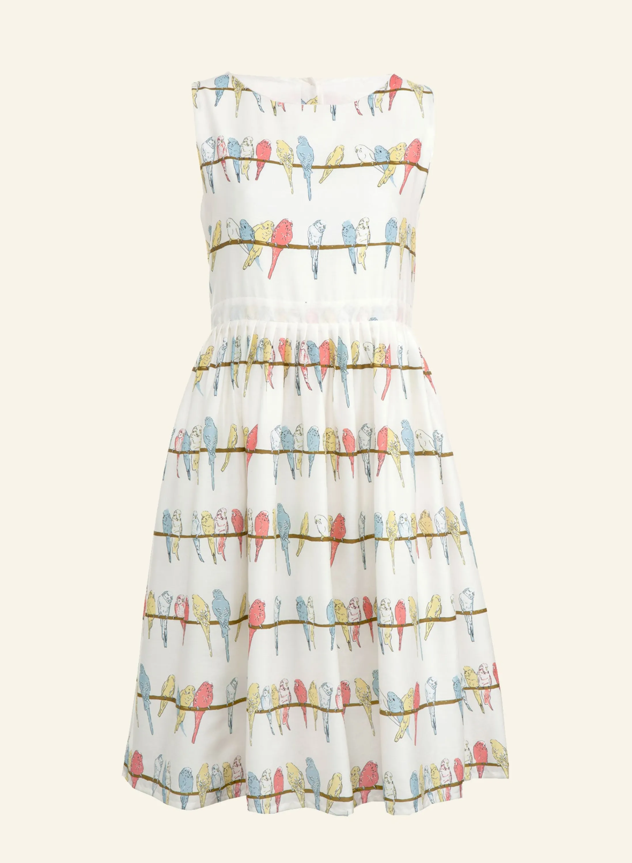 Palava Mabel - Ivory Budgies Dress Outlet