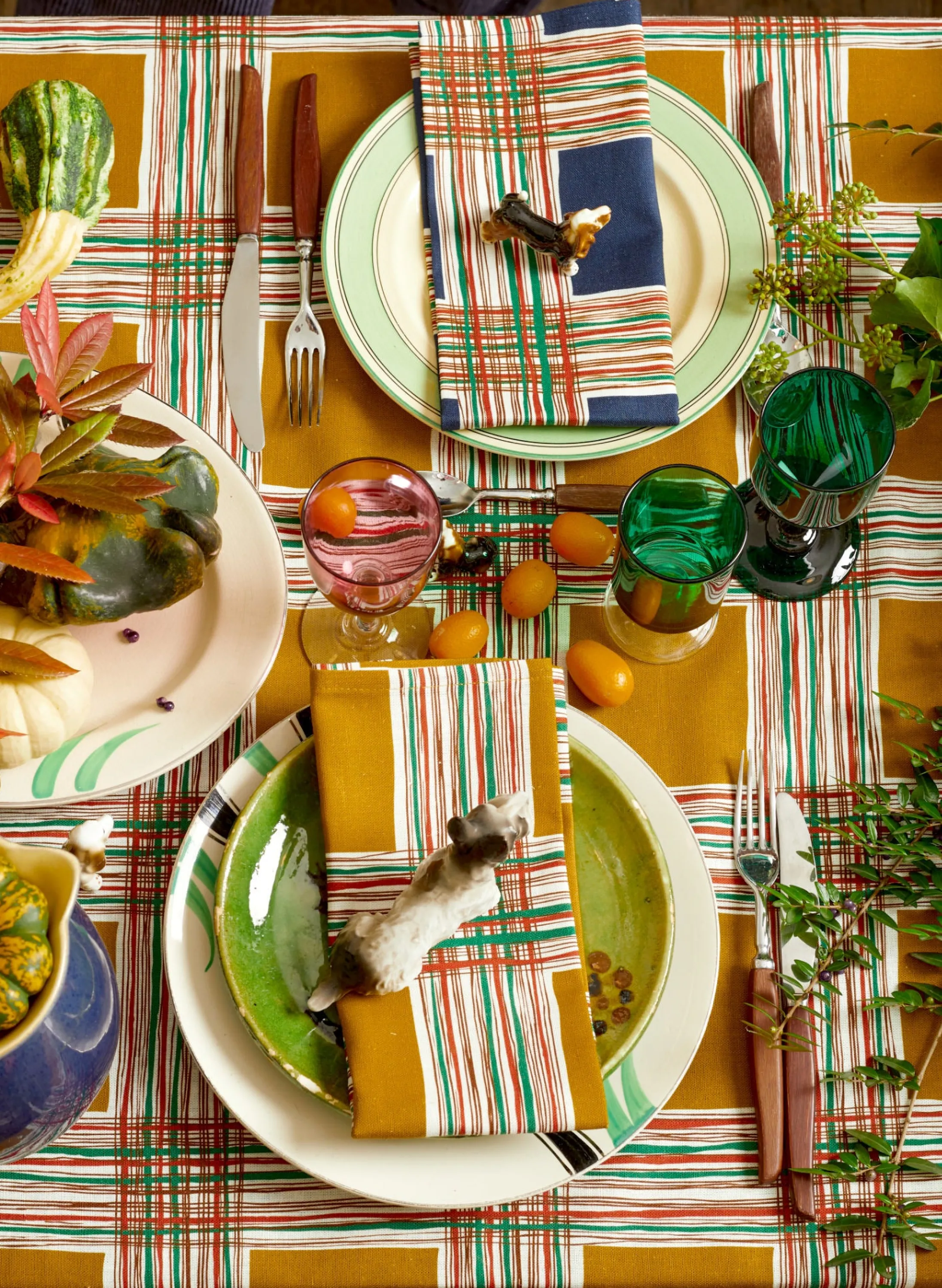 Palava Napkin Set - Mustard Checks Sale