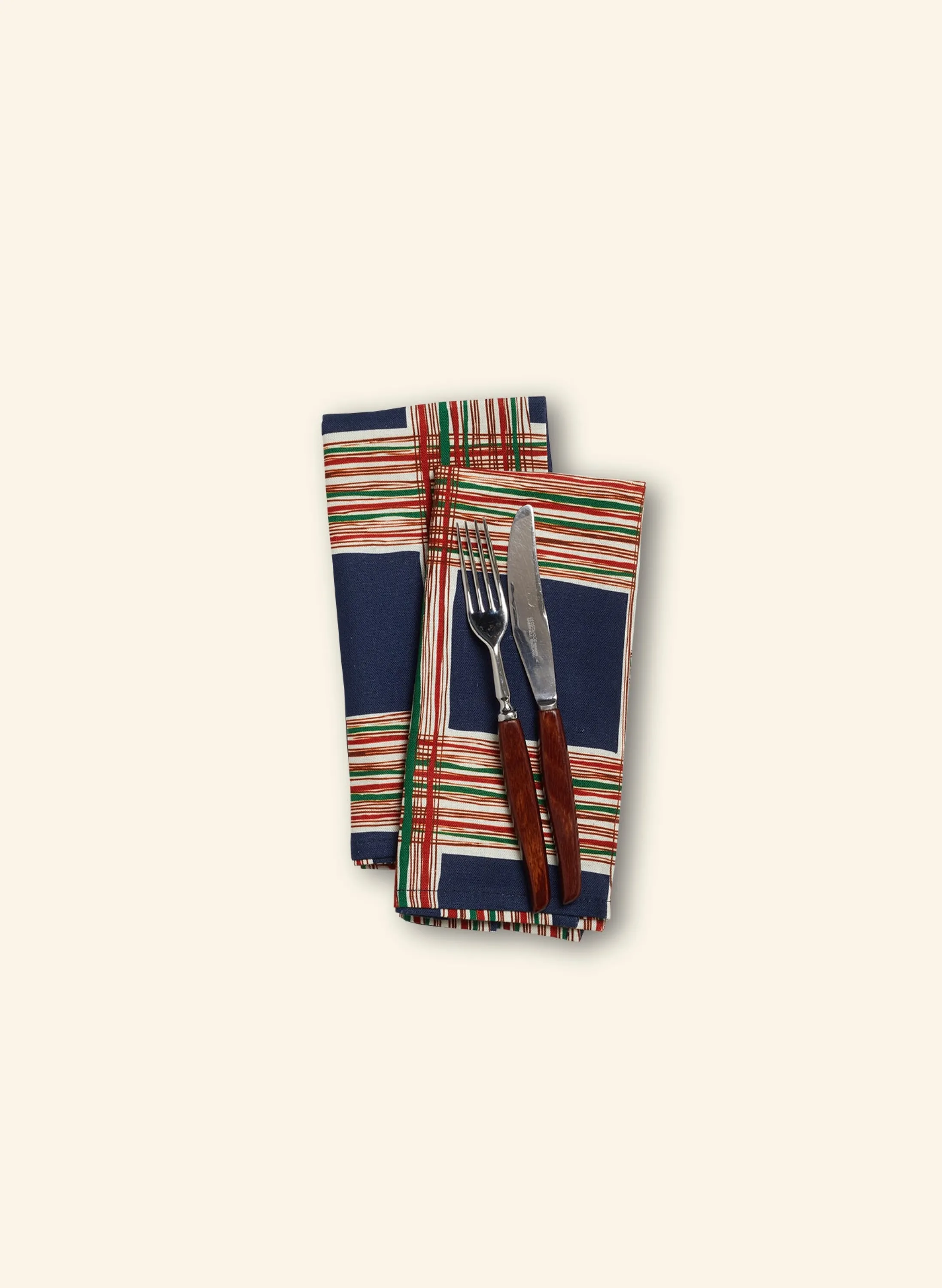Palava Napkin Set - Navy Checks Online