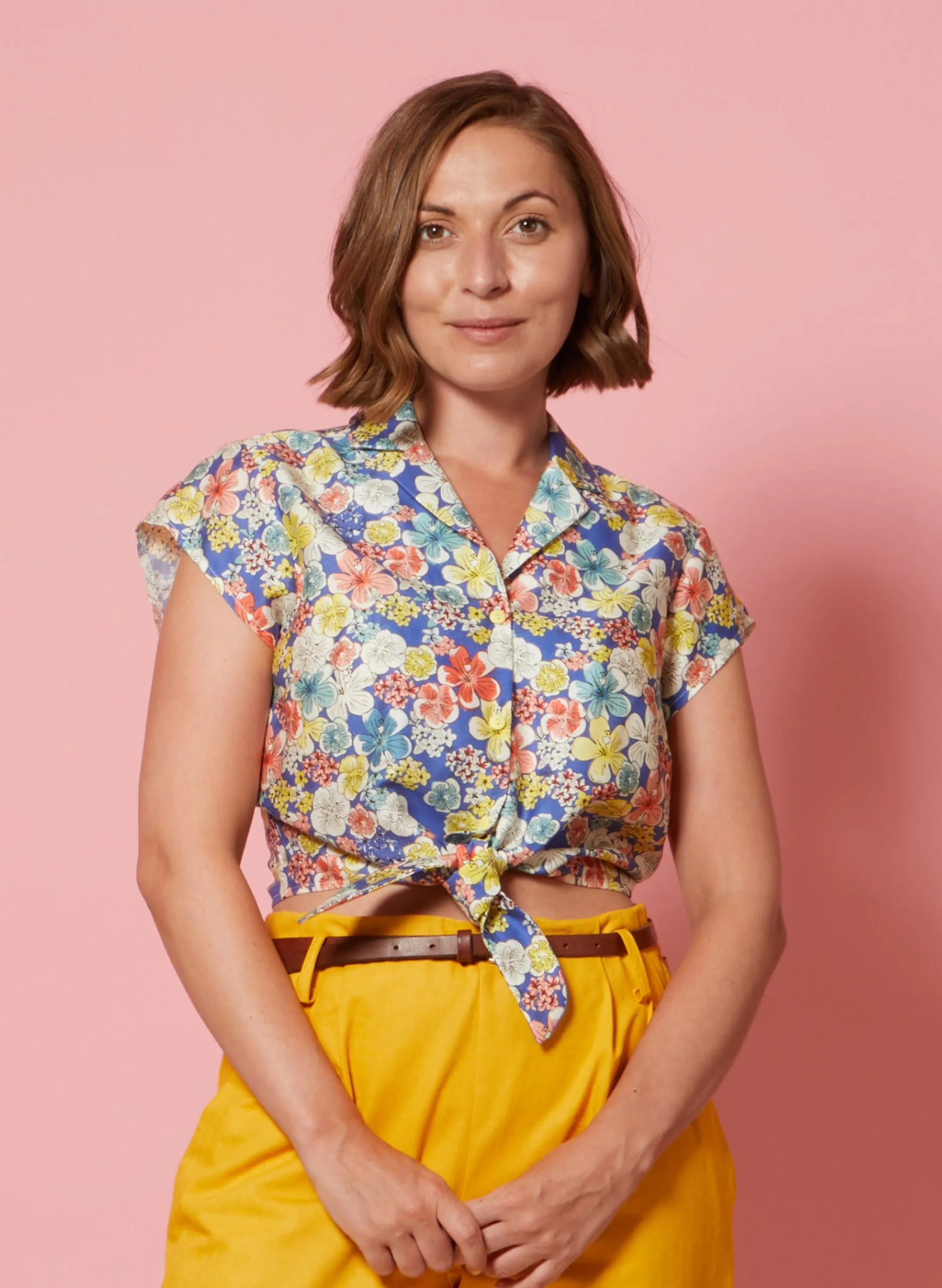 Palava Peggy - Blue Hibiscus Flower Top Hot