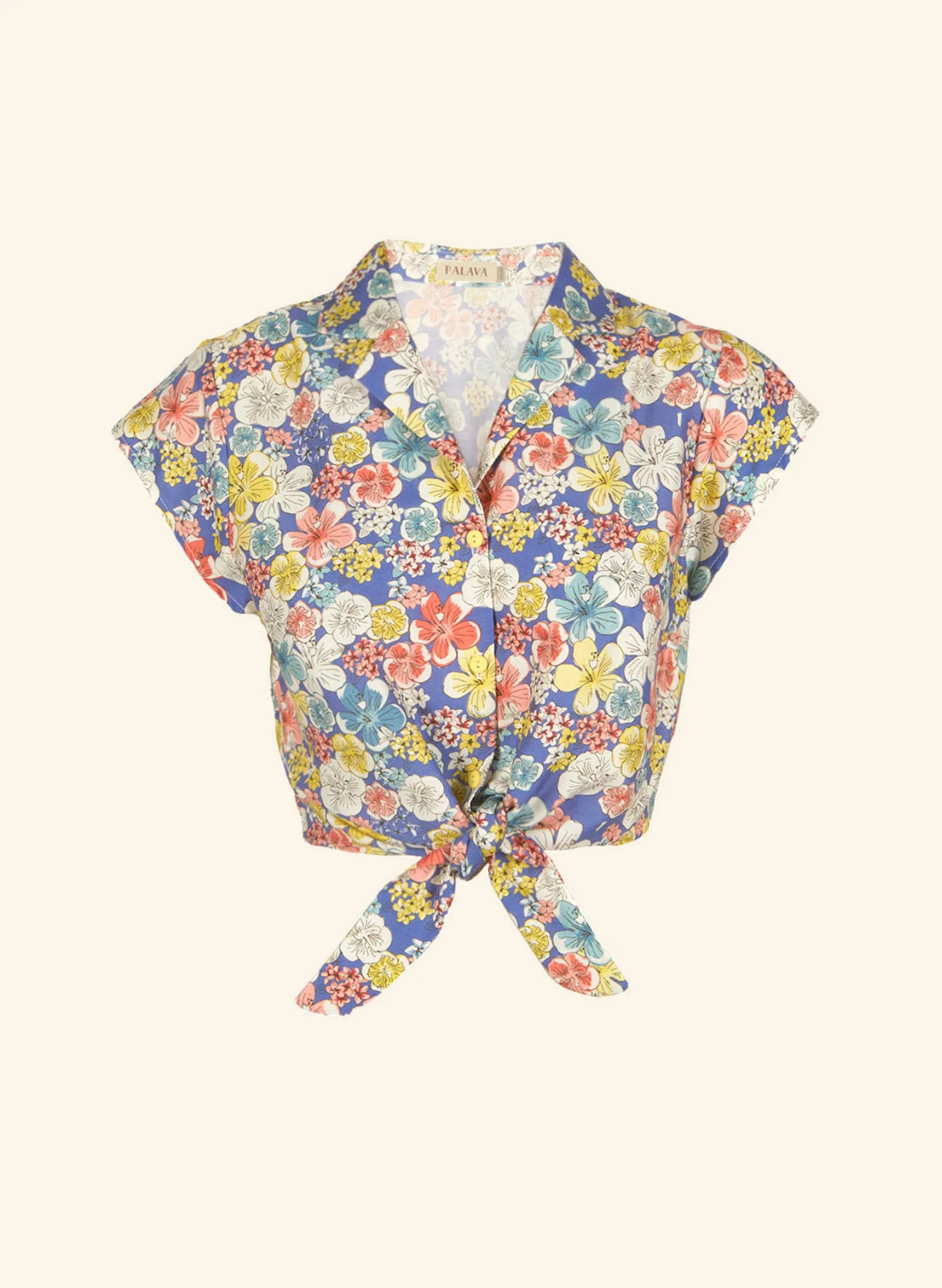 Palava Peggy - Blue Hibiscus Flower Top Hot