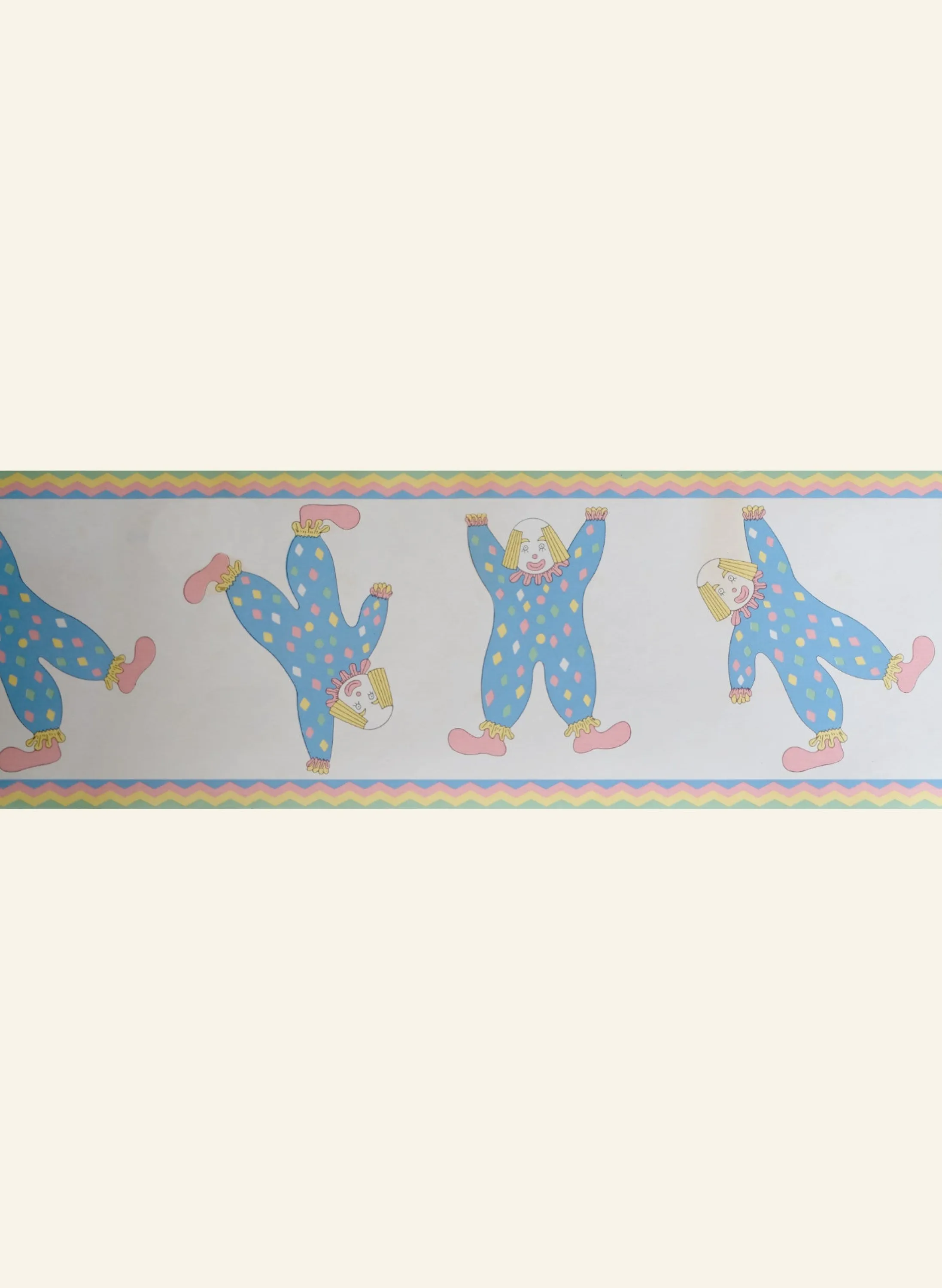 Palava Poppy - Clown (Pastel) - Wallpaper Border - 10M Fashion