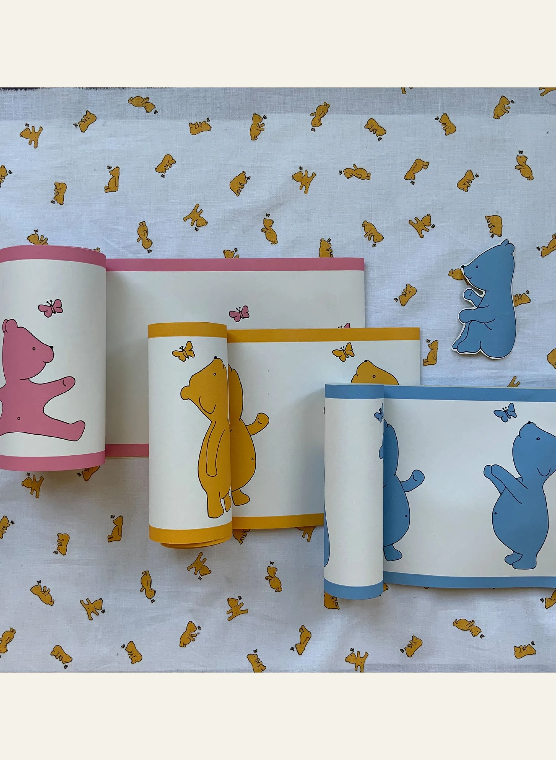 Palava Poppy - Yellow Bear - Wallpaper Border - 10M Fashion