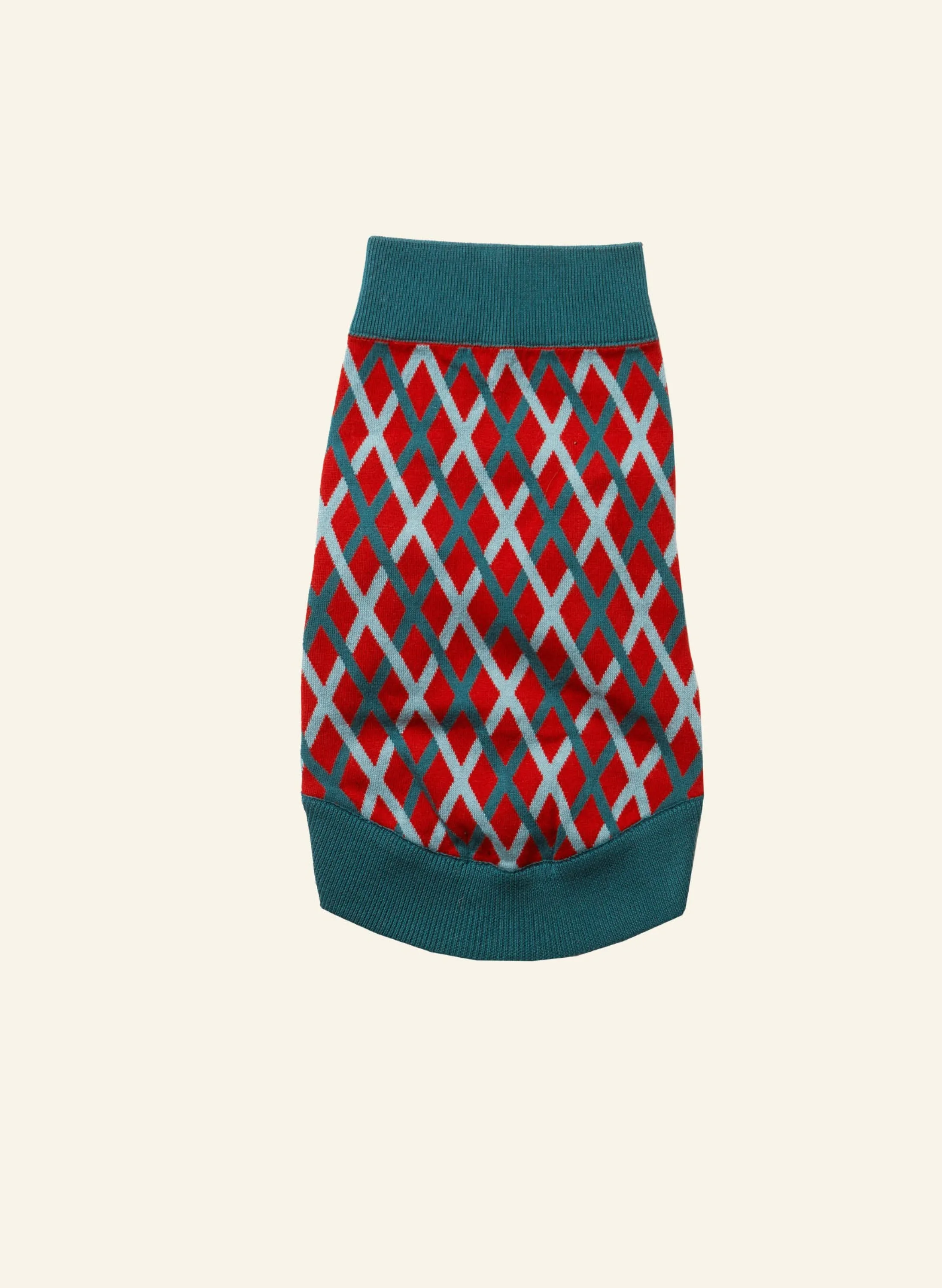 Palava Rodney Dog Jumper - Teal Lattice Hot