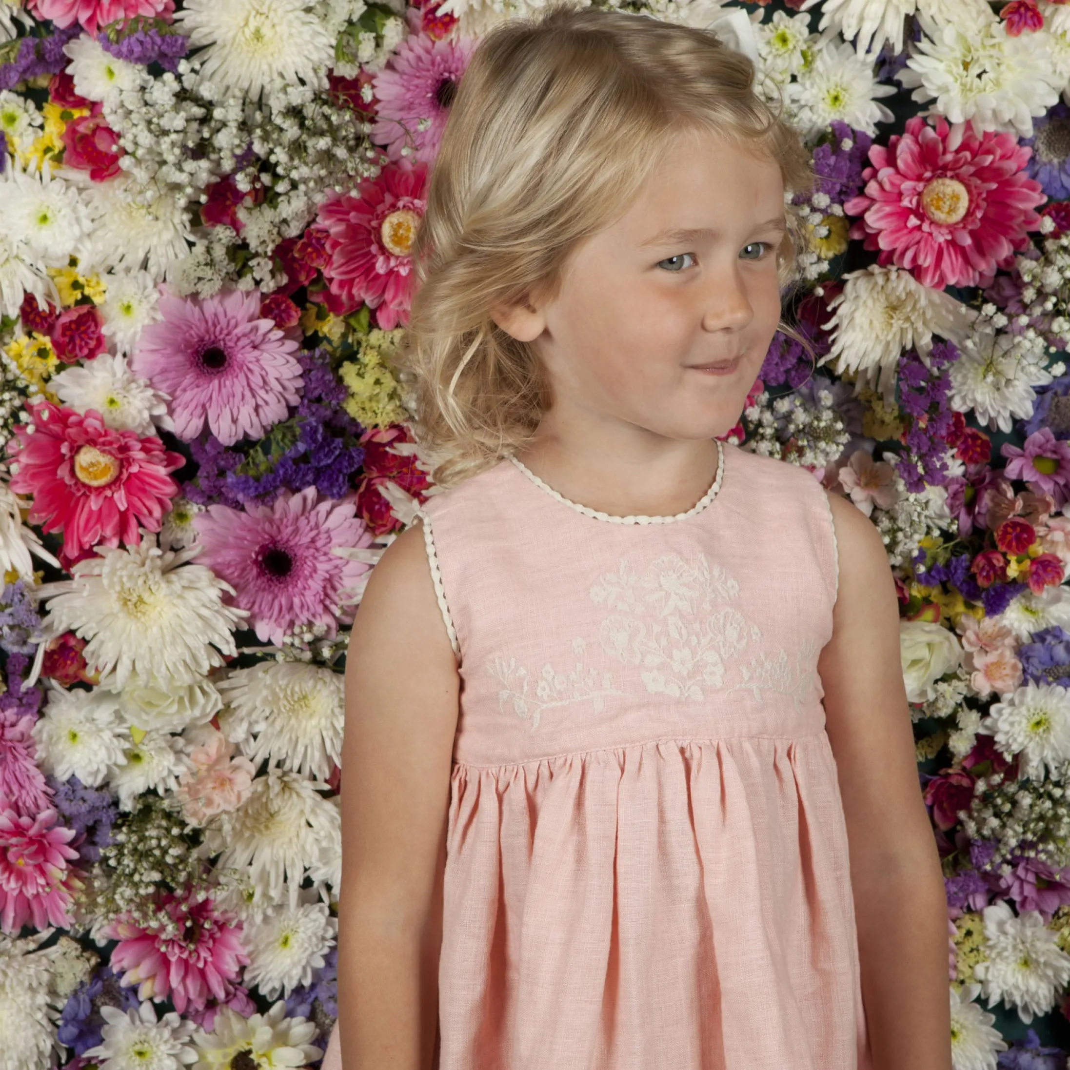 Palava Rosie - Pink Embroidered Flowers Sale
