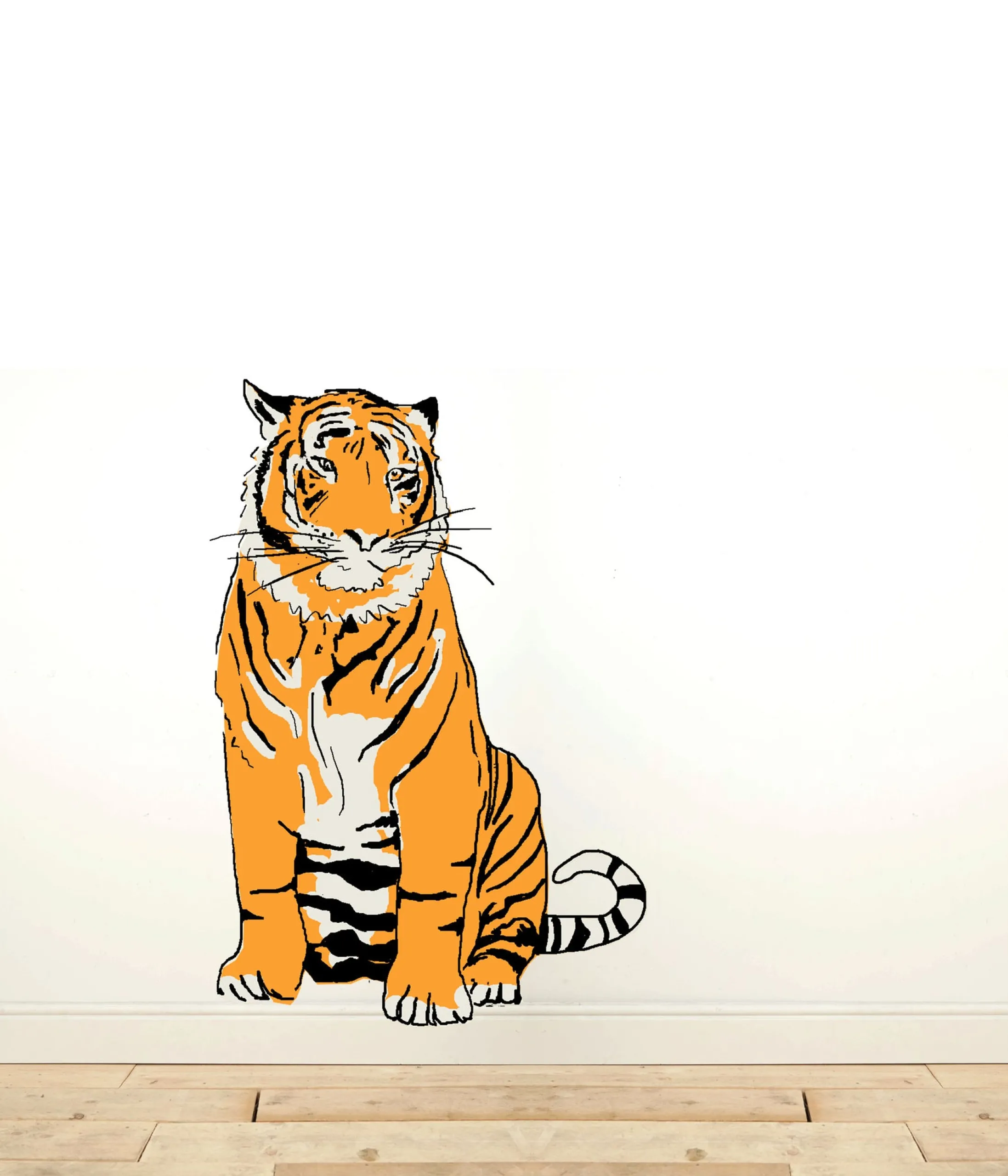 Palava Sitting Up Tiger Wall Sticker Shop
