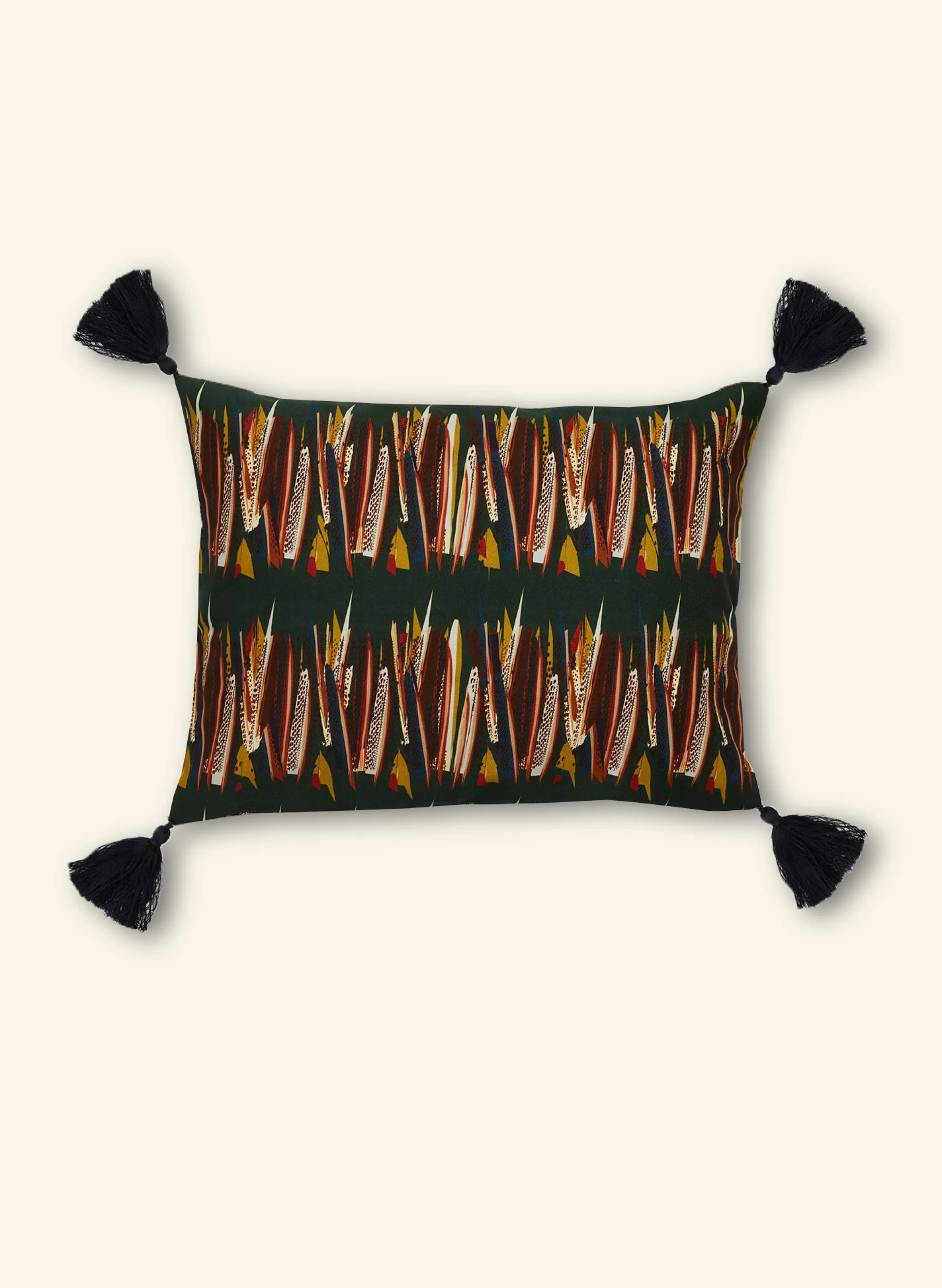 Palava Small Cushion Cover - Green Mid-Century Feather Fashion