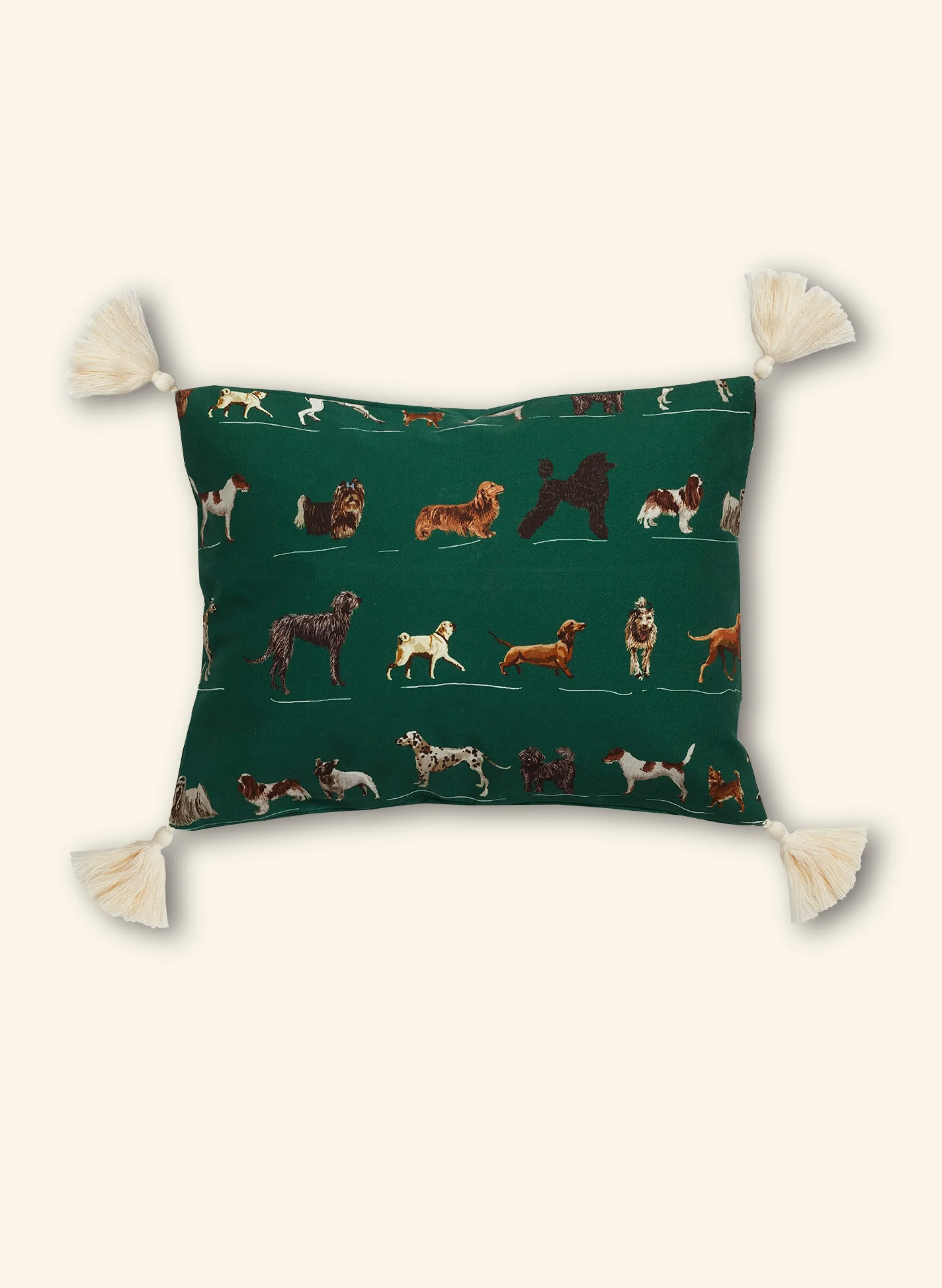 Palava Small Cushion Cover - Green Porcelain Dogs Outlet