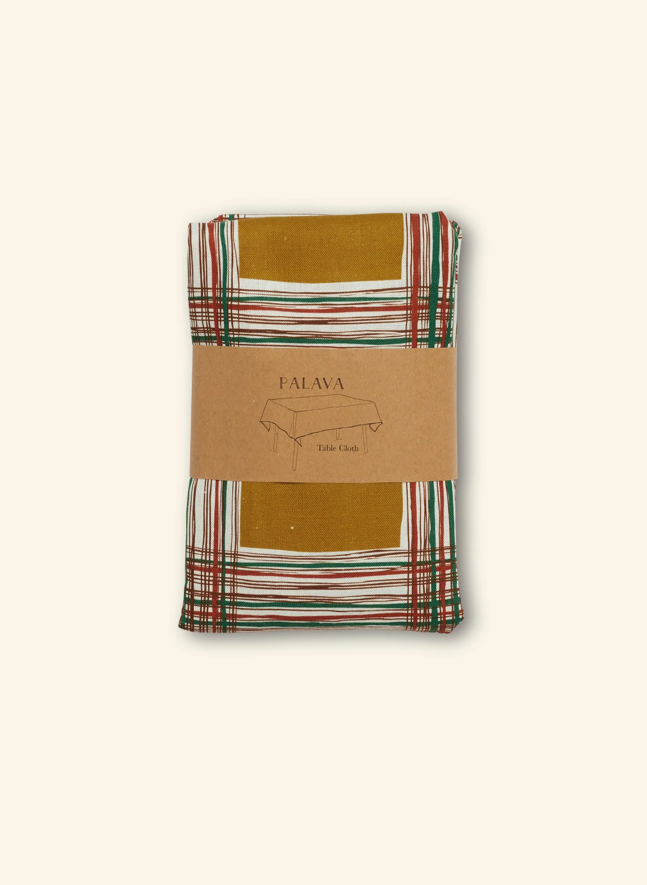 Palava Table Cloth - Mustard Checks Clearance