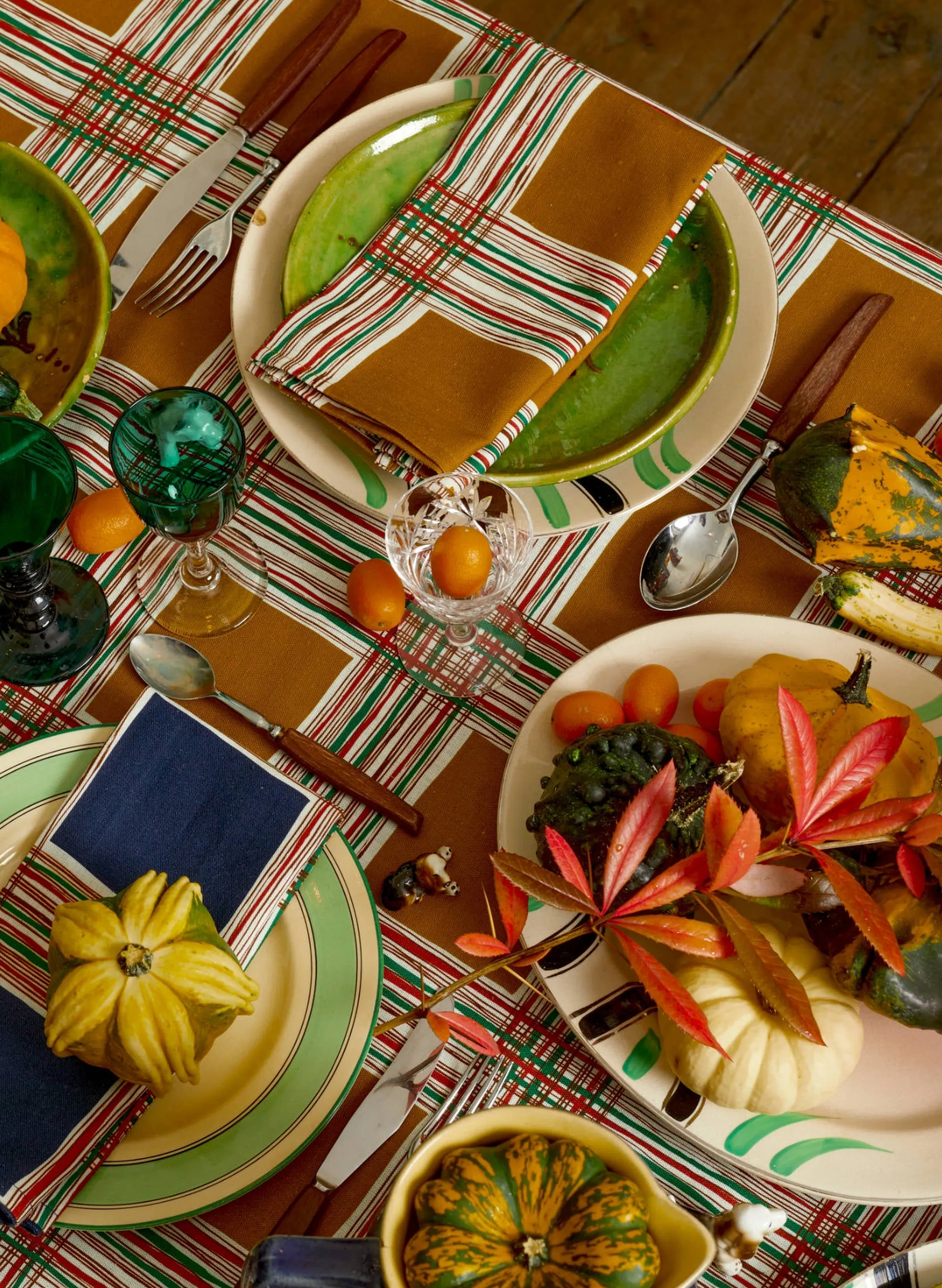 Palava Table Cloth - Mustard Checks Clearance