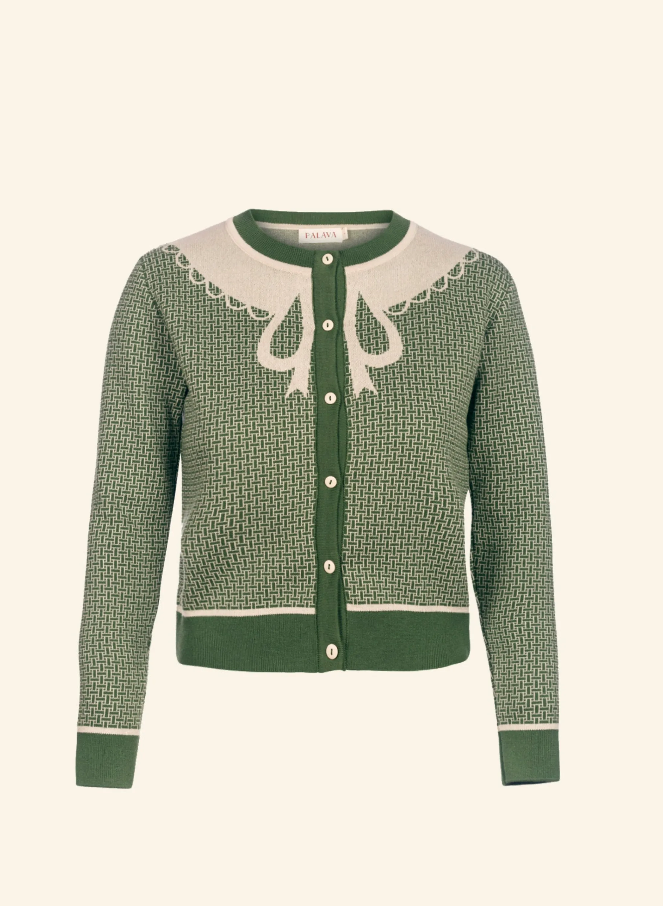 Palava Vera - Green Garden Party Jacquard Cardigan Cheap