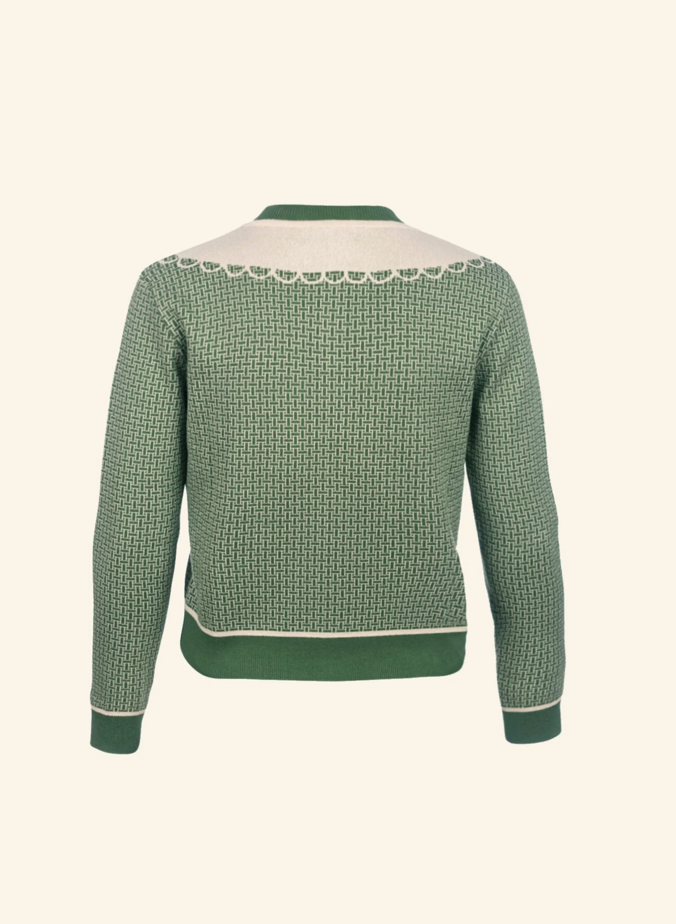 Palava Vera - Green Garden Party Jacquard Cardigan Cheap