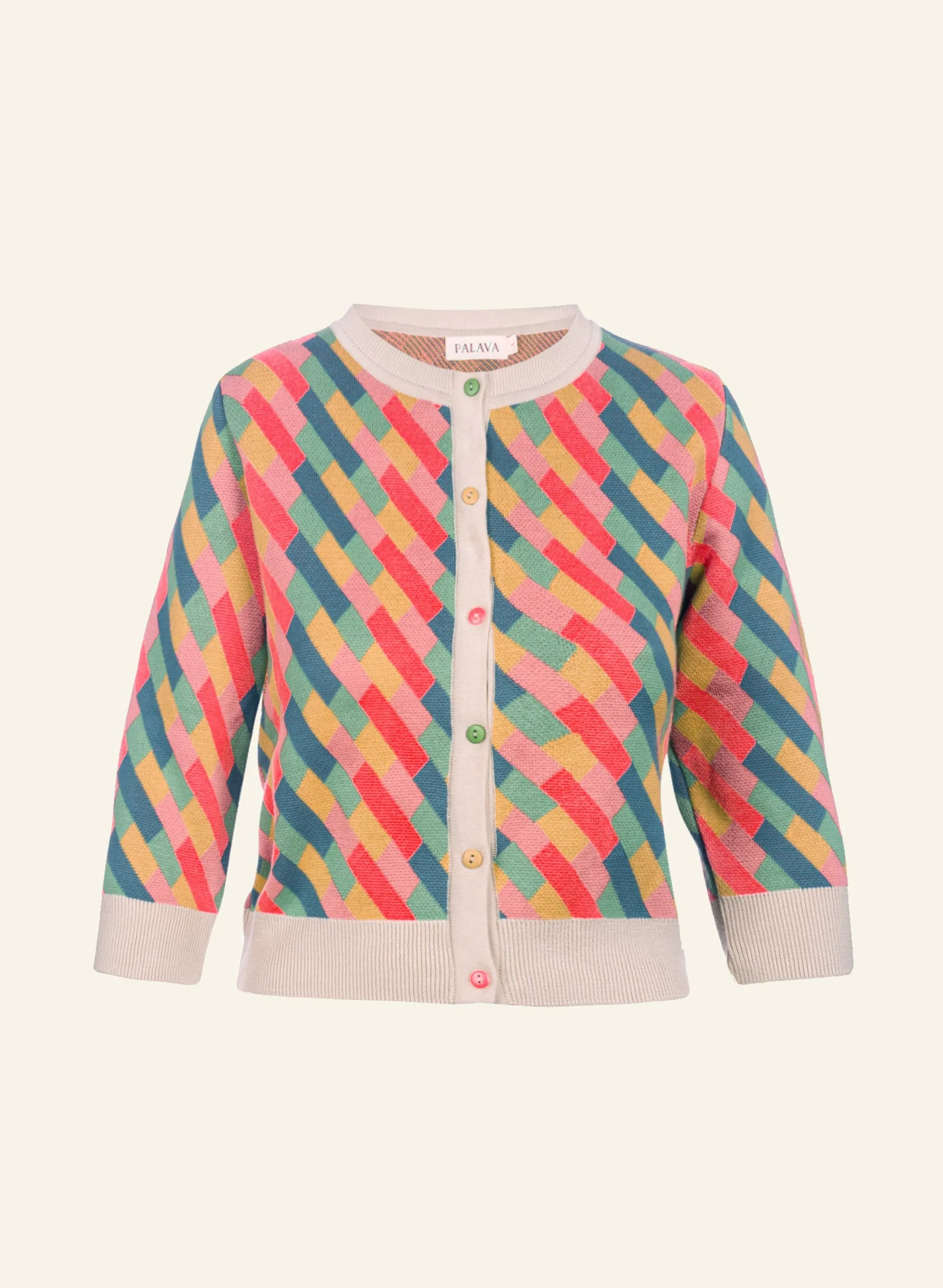 Palava Vera - Pastel Kaleidoscope Jacquard Cardigan Best