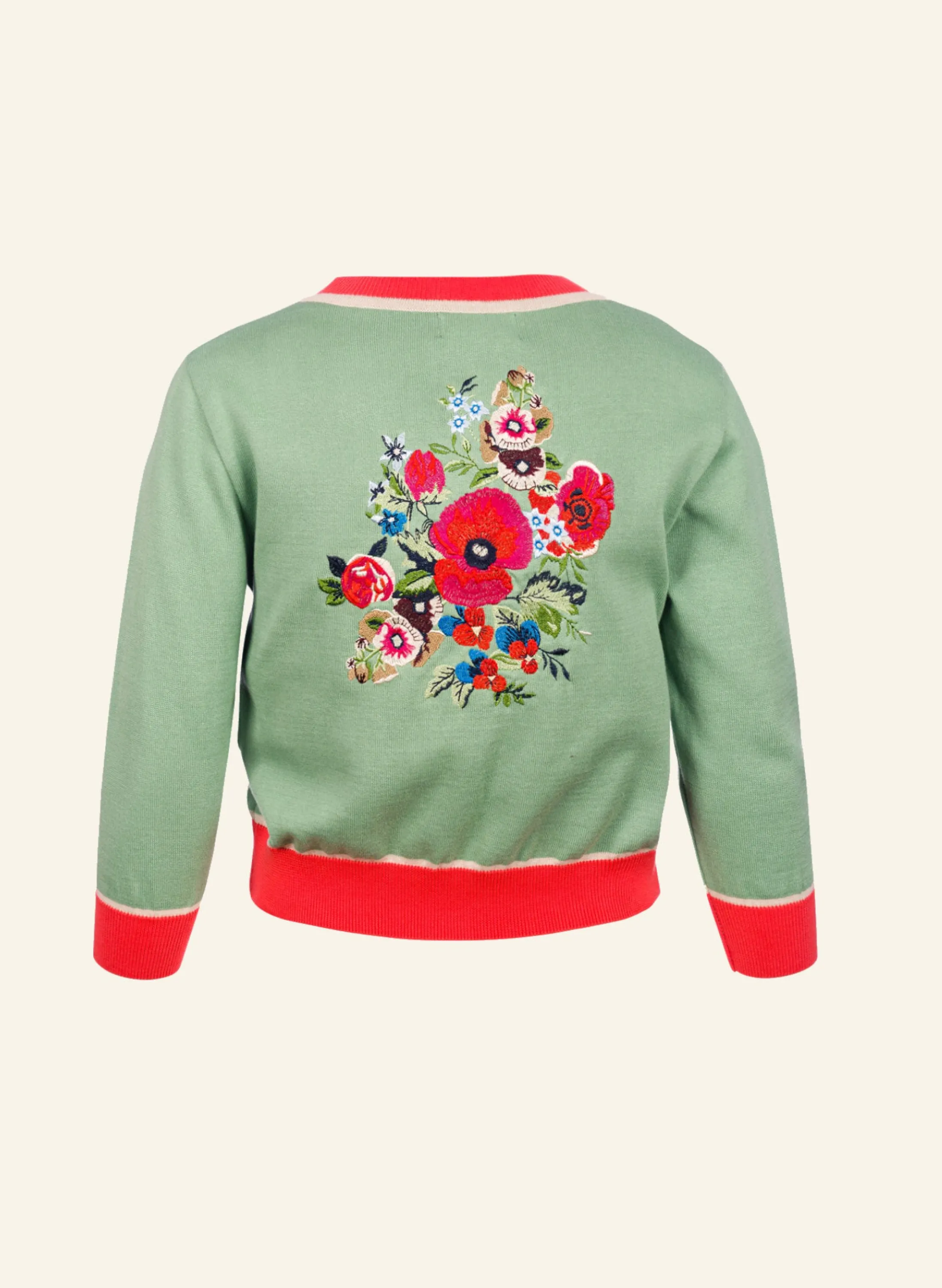 Palava Vera - Peapod Green Floral Corsage Cardigan Discount