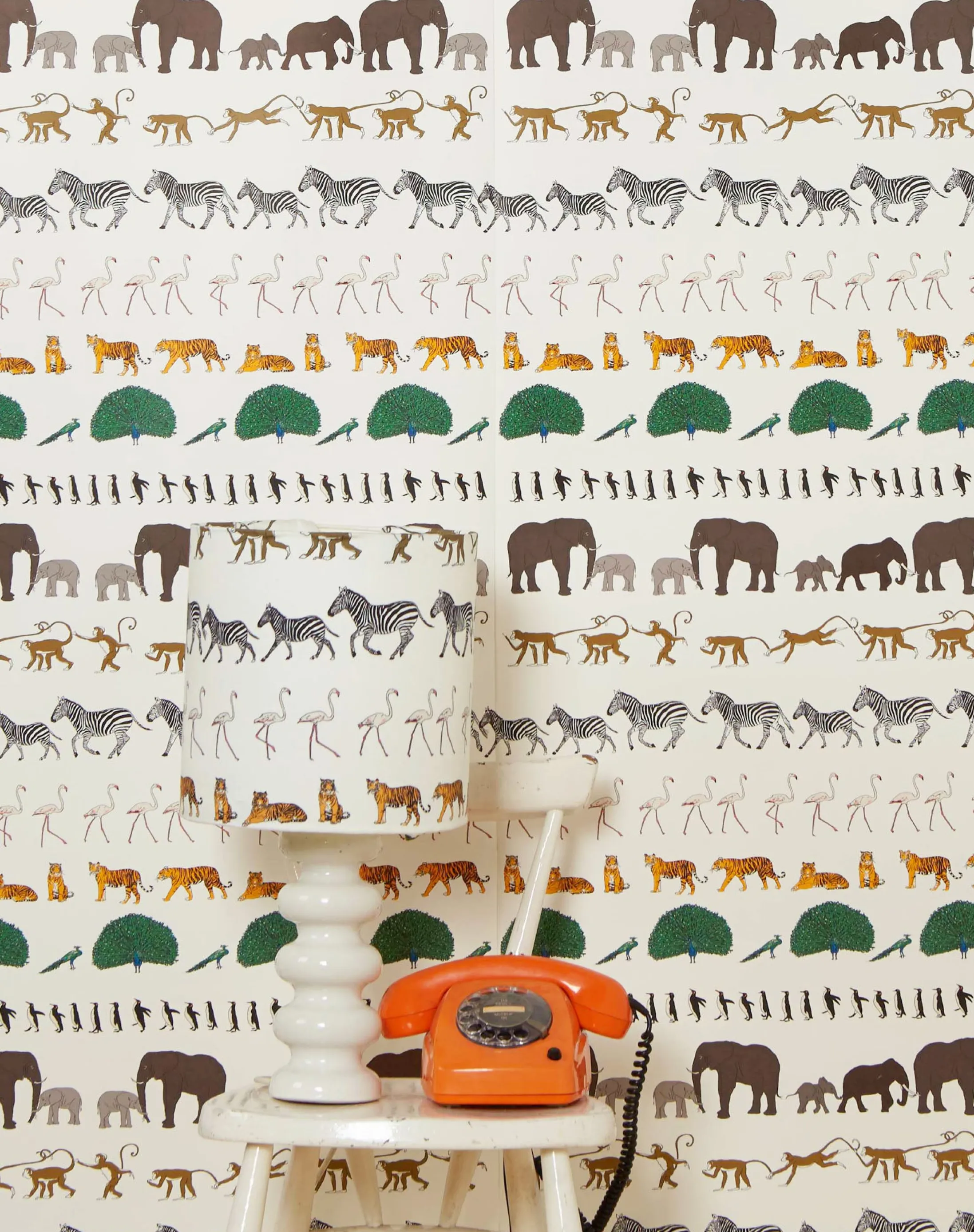 Palava Wallpaper - Ivory Walking Zoo Shop
