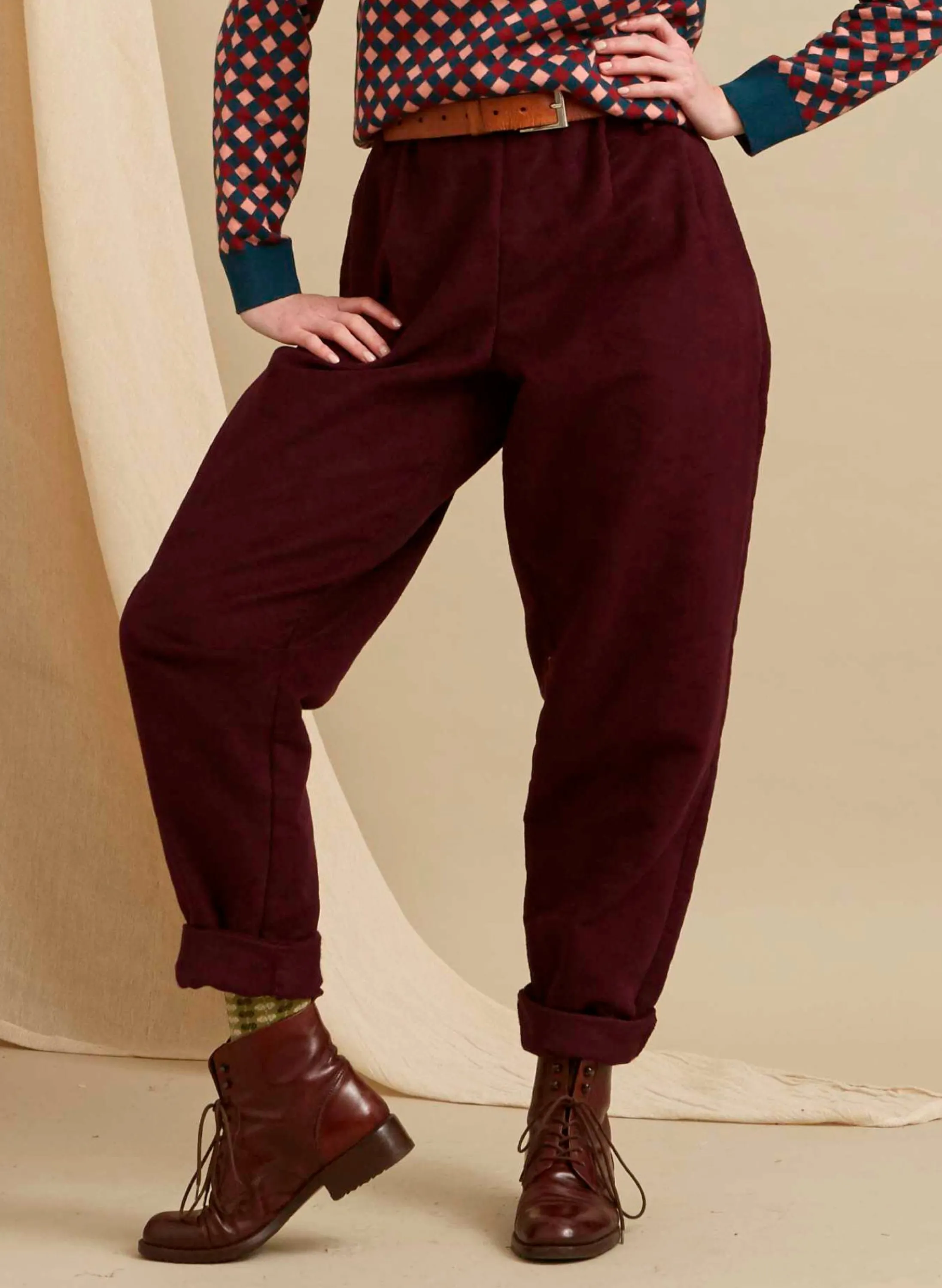 Palava Wilma - Aubergine Moleskin Trousers Online